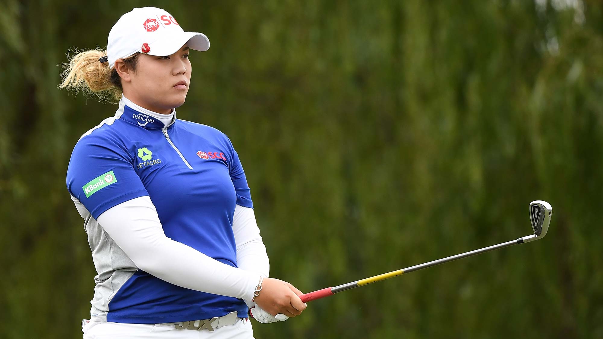 Ariya Jutanugarn of Thailand plays a shot during the third round of the Buick LPGA Shanghai