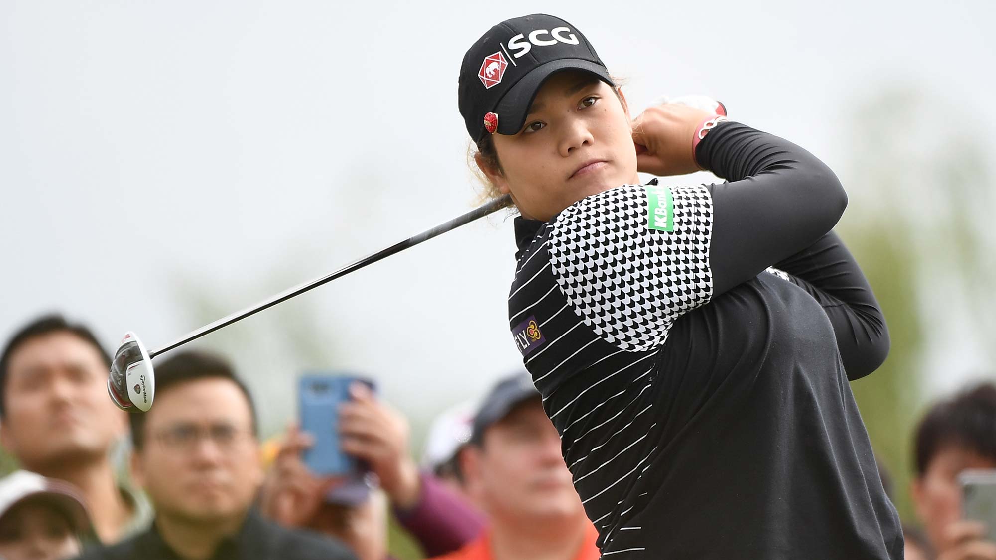 Ariya Jutanugarn of Thailand plays a shot the final round of the Buick LPGA Shanghai