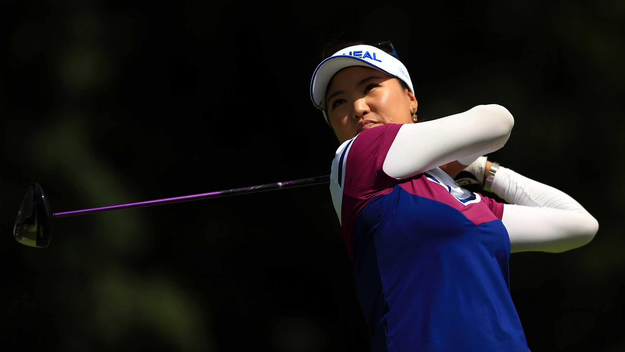 So Yeon Ryu of Korea hits her tee shot on the 4th hole during round three of the Canadian Pacific Women's Open