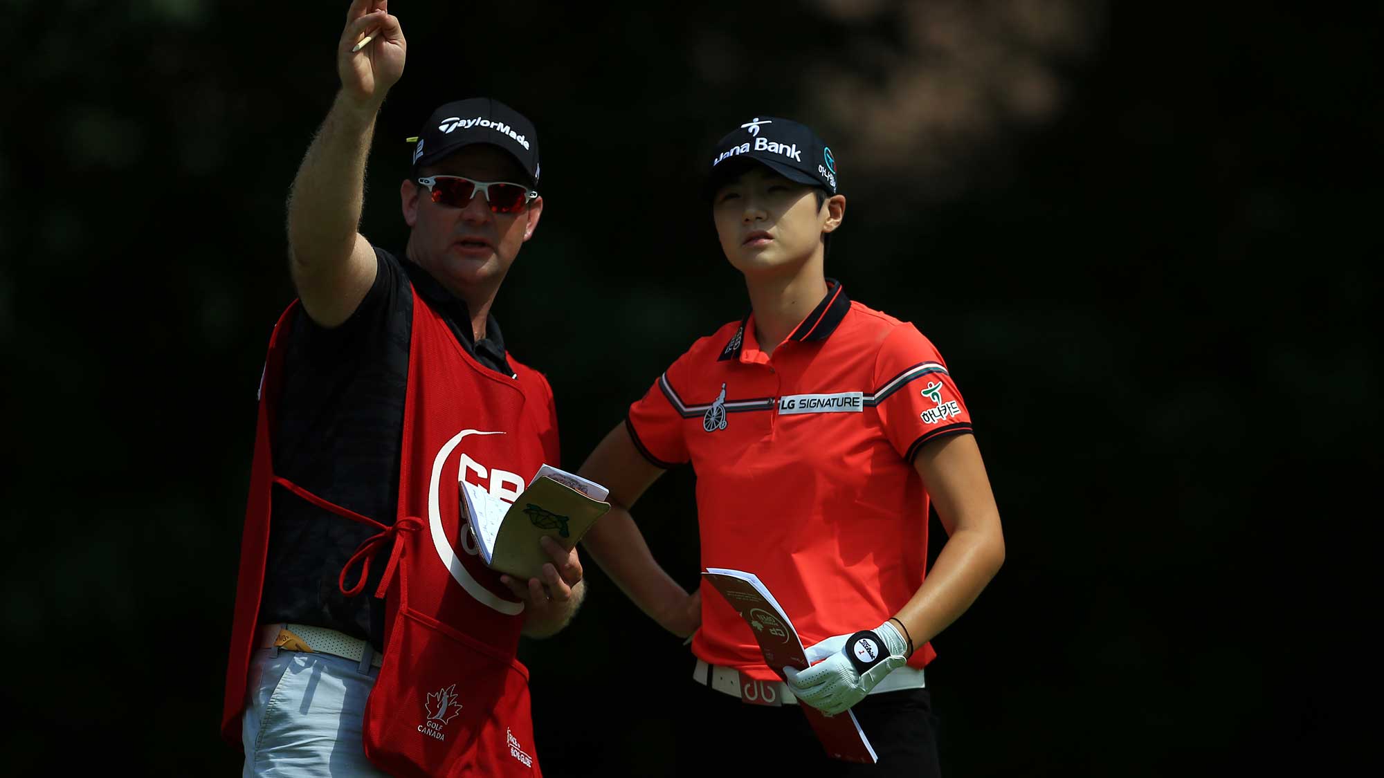 Sung Hyun Park of Korea prepares to hit her tee shot on the 4th hole during the final round of the Canadian Pacific Women's Open