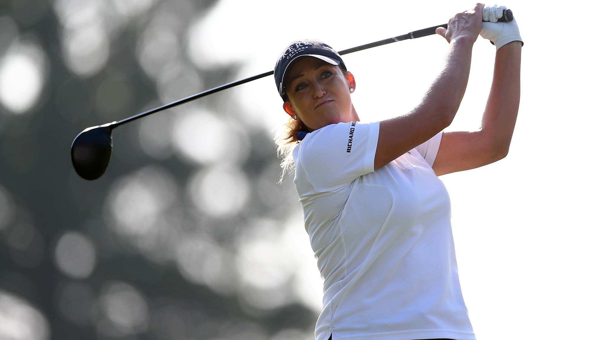 Cristie Kerr of the United States hits her tee shot on the fourth hole during the first round of the CP Womens Open
