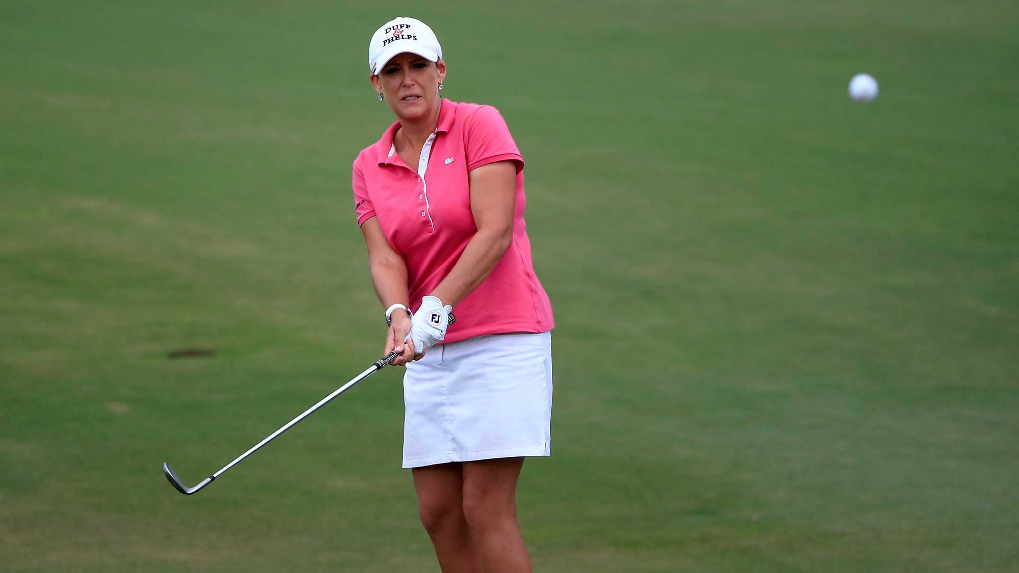 Cristie Kerr of the United States plays a shot on the 17th hole during the third round of the CME Group Tour Championship at Tiburon Golf Club