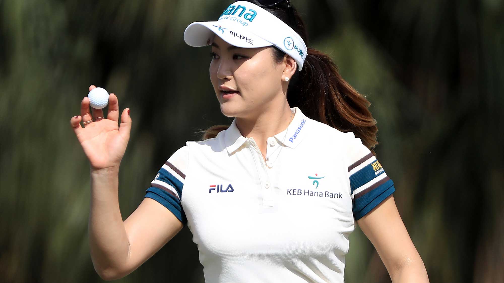 So Yeon Ryu of South Korea reacts to her birdie putt on the seventh hole during the second round of the CME Group Tour Championship at Tiburon Golf Club