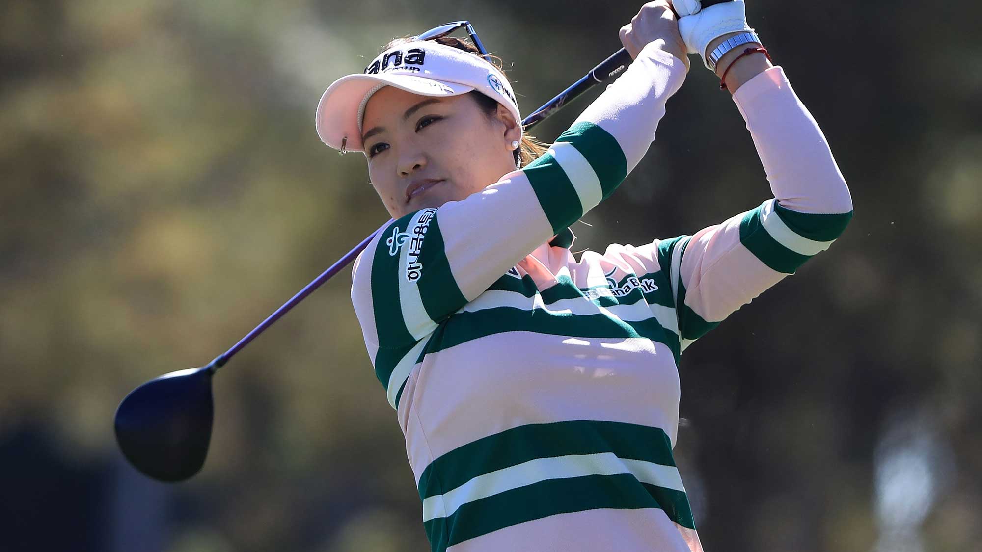  So Yeon Ryu of South Korea plays her second shot on the first hole during the final round of the CME Group Tour Championship at Tiburon Golf Club
