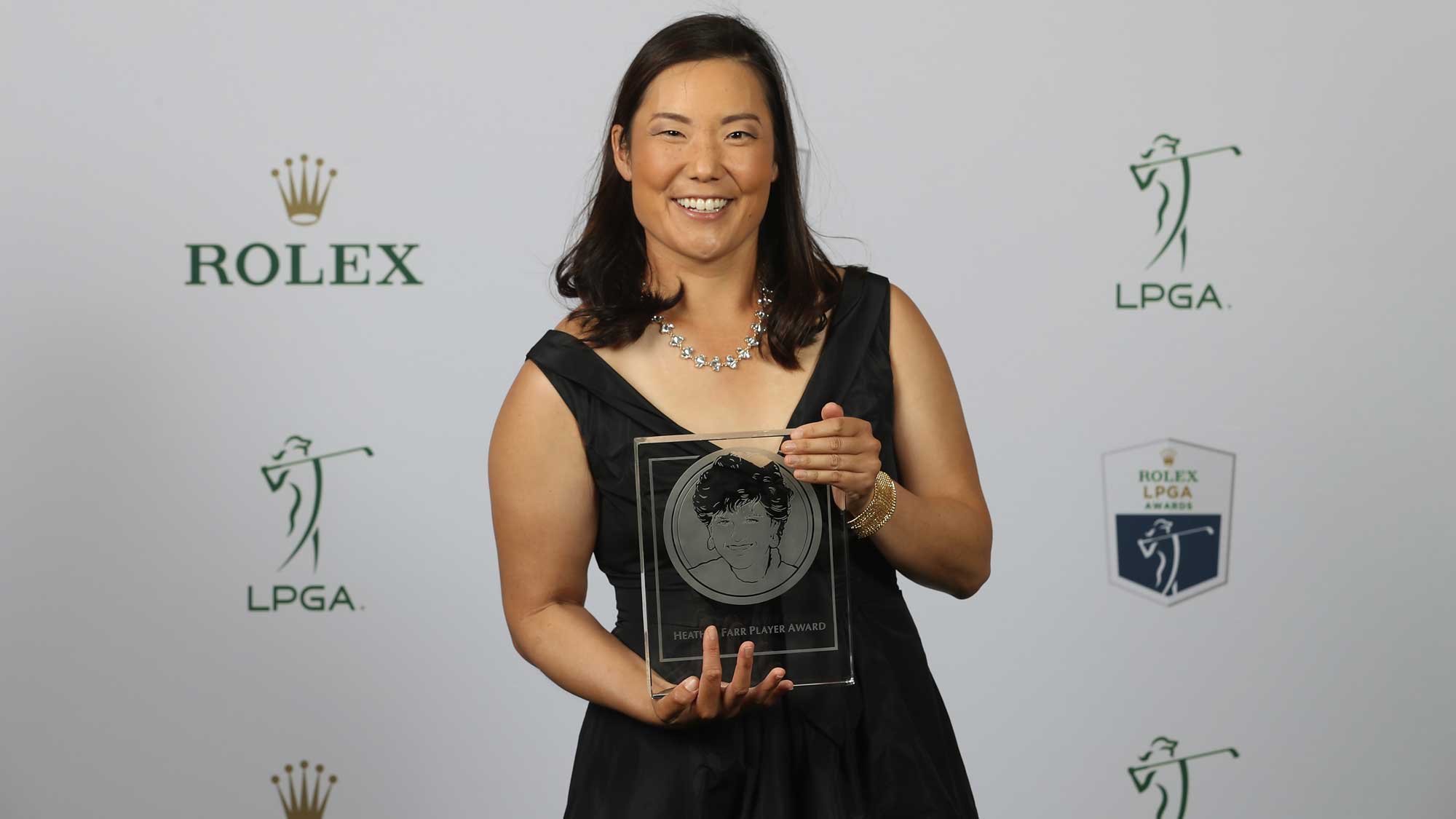 Heather Farr Perseverance Award recipient Tiffany Joh of the United States poses for a portrait during the LPGA Rolex Players Awards at The Ritz-Carlton Golf Resort