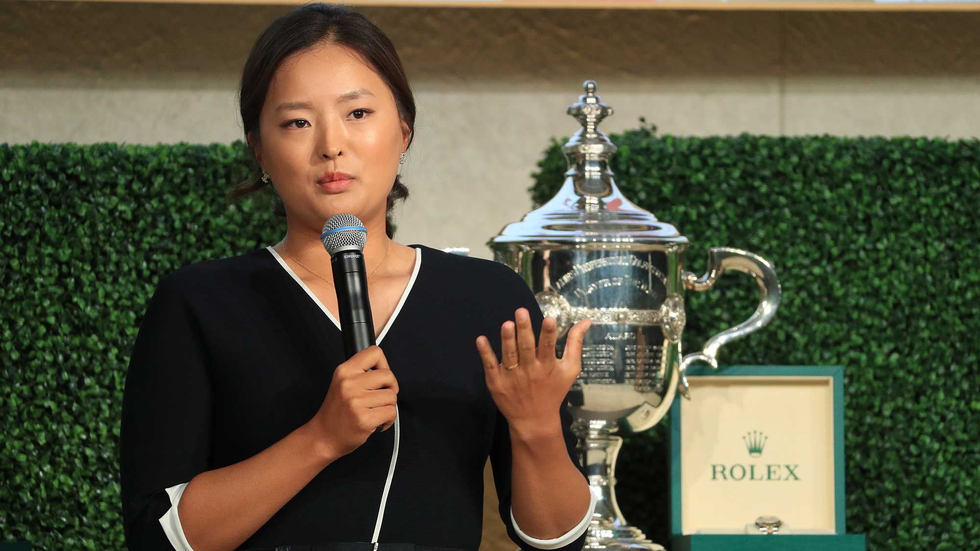 Jin Young Ko of South Korea is presented iwth the Louise Suggs Rolex Rookie of the Year award during the LPGA Rolex Players Awards at the Ritz-Carlton Golf Resort