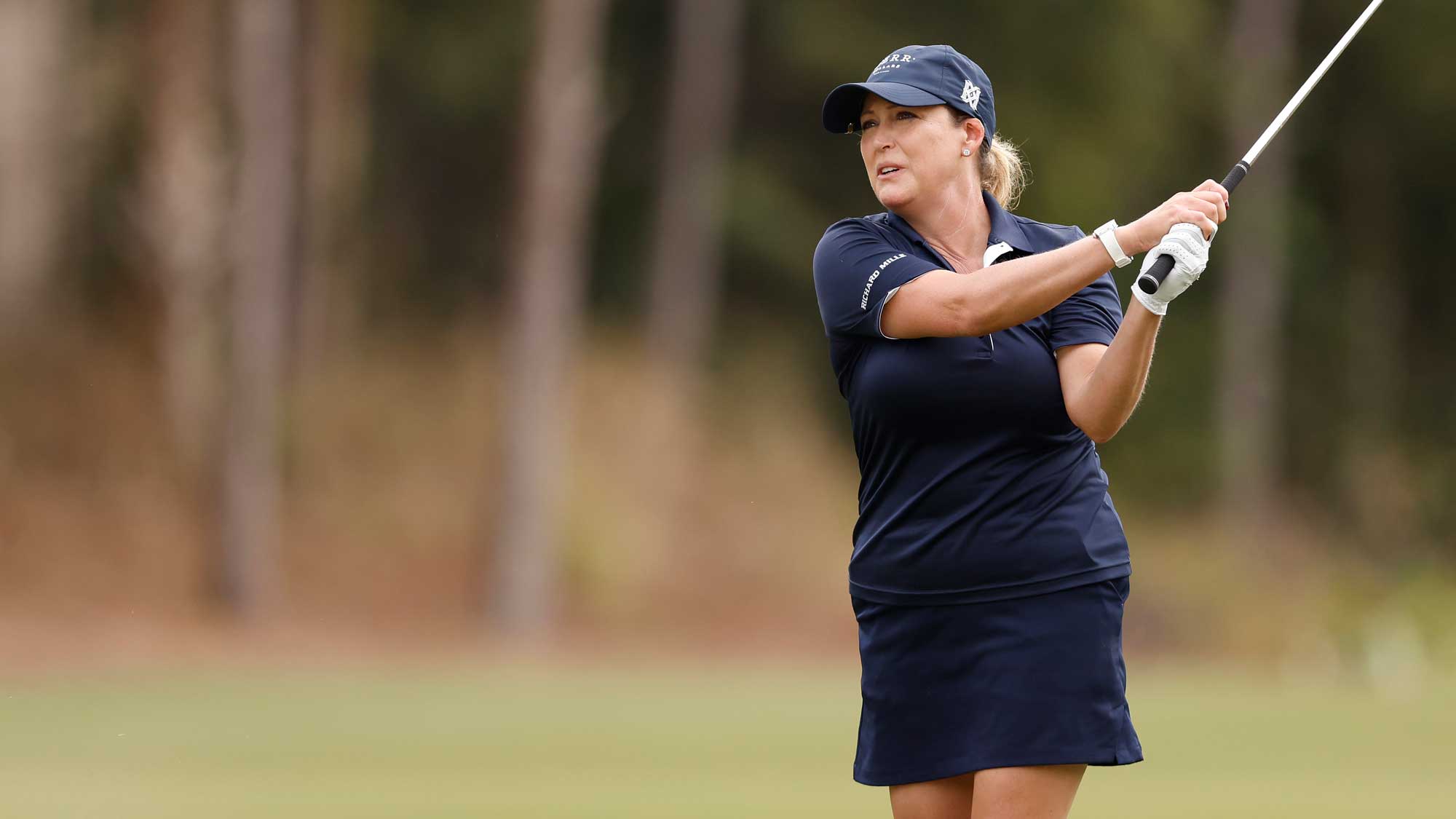 Cristie Kerr of the United States plays a shot on the third hole during the first round of the CME Group Tour Championship