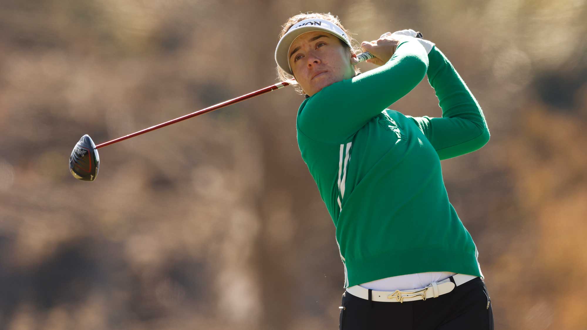 Hannah Green of Australia plays her shot from the third tee during the second round of the CME Group Tour Championship