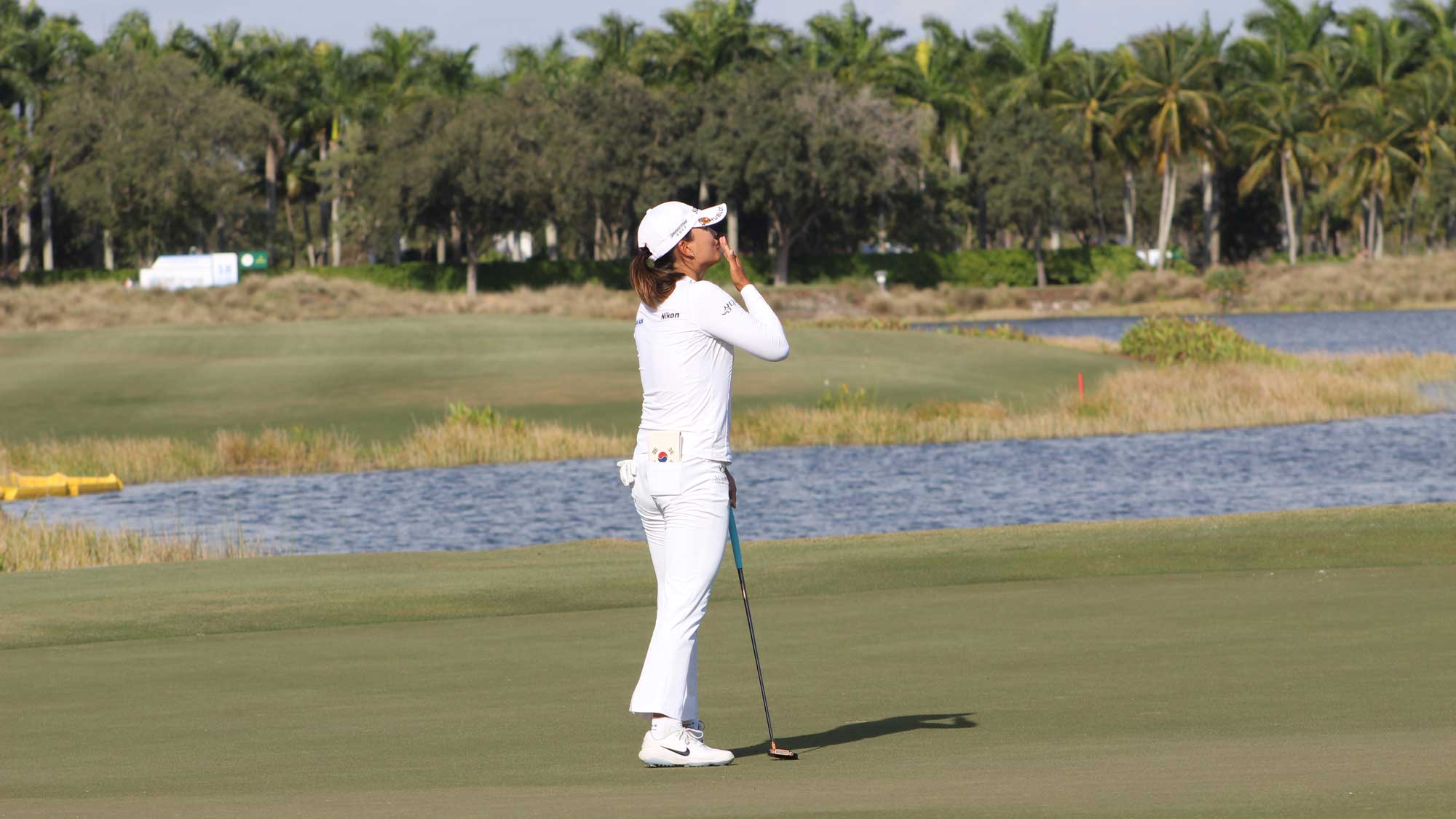 Jin Young Ko of Korea celebrates on the 18th green after winning the CME Group Tour Championship