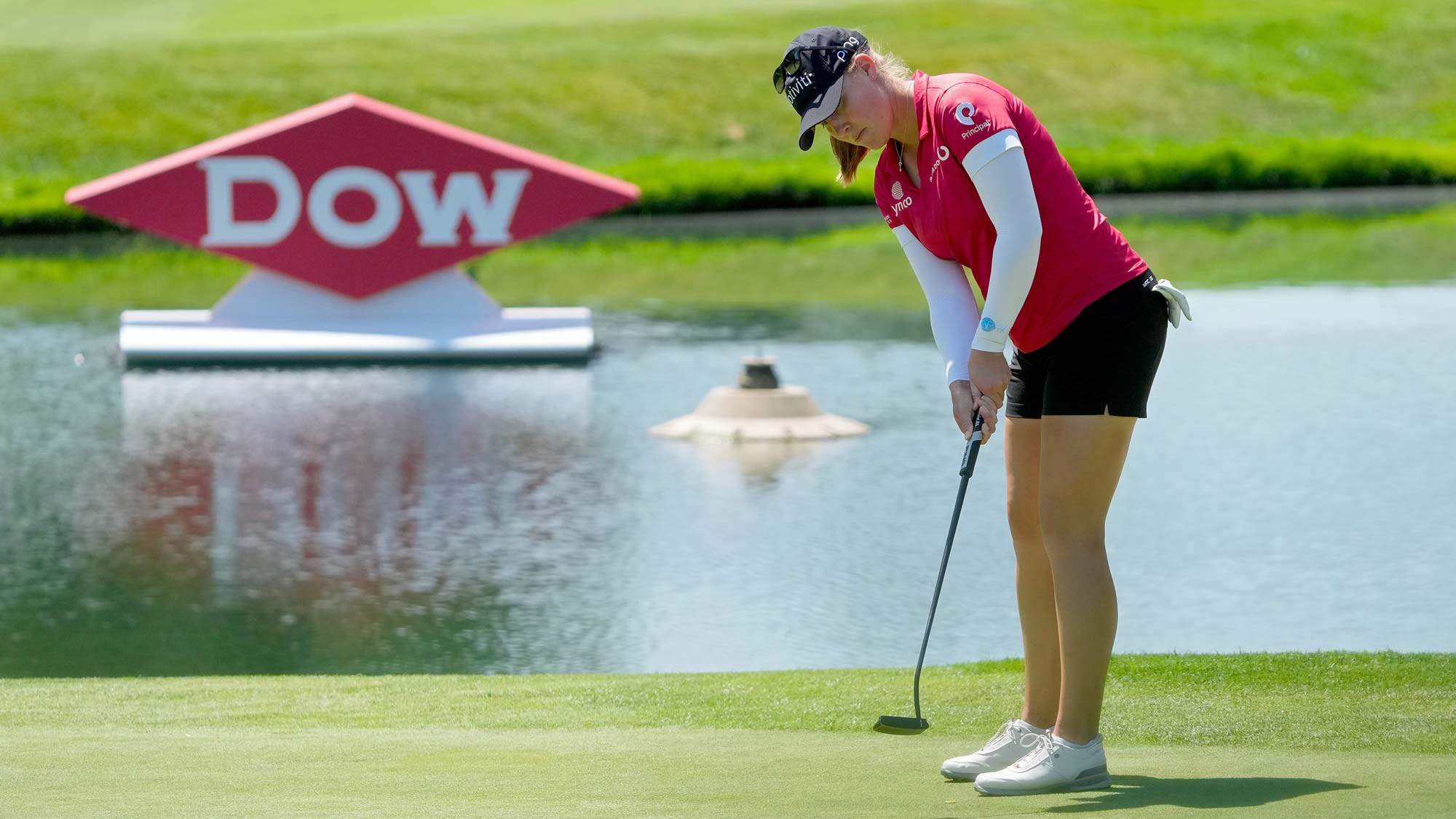 Jennifer Kupcho of the United States putts on the fifth green during the second round of the Dow Great Lakes Bay Invitational