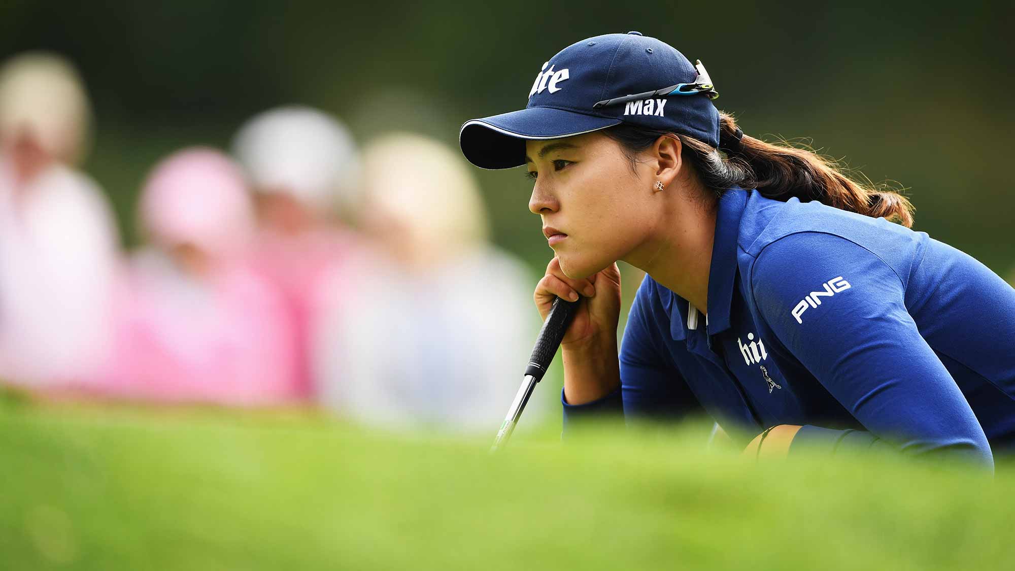 In Gee Chun of Korea lines up a putt during the second round of The Evian Championship