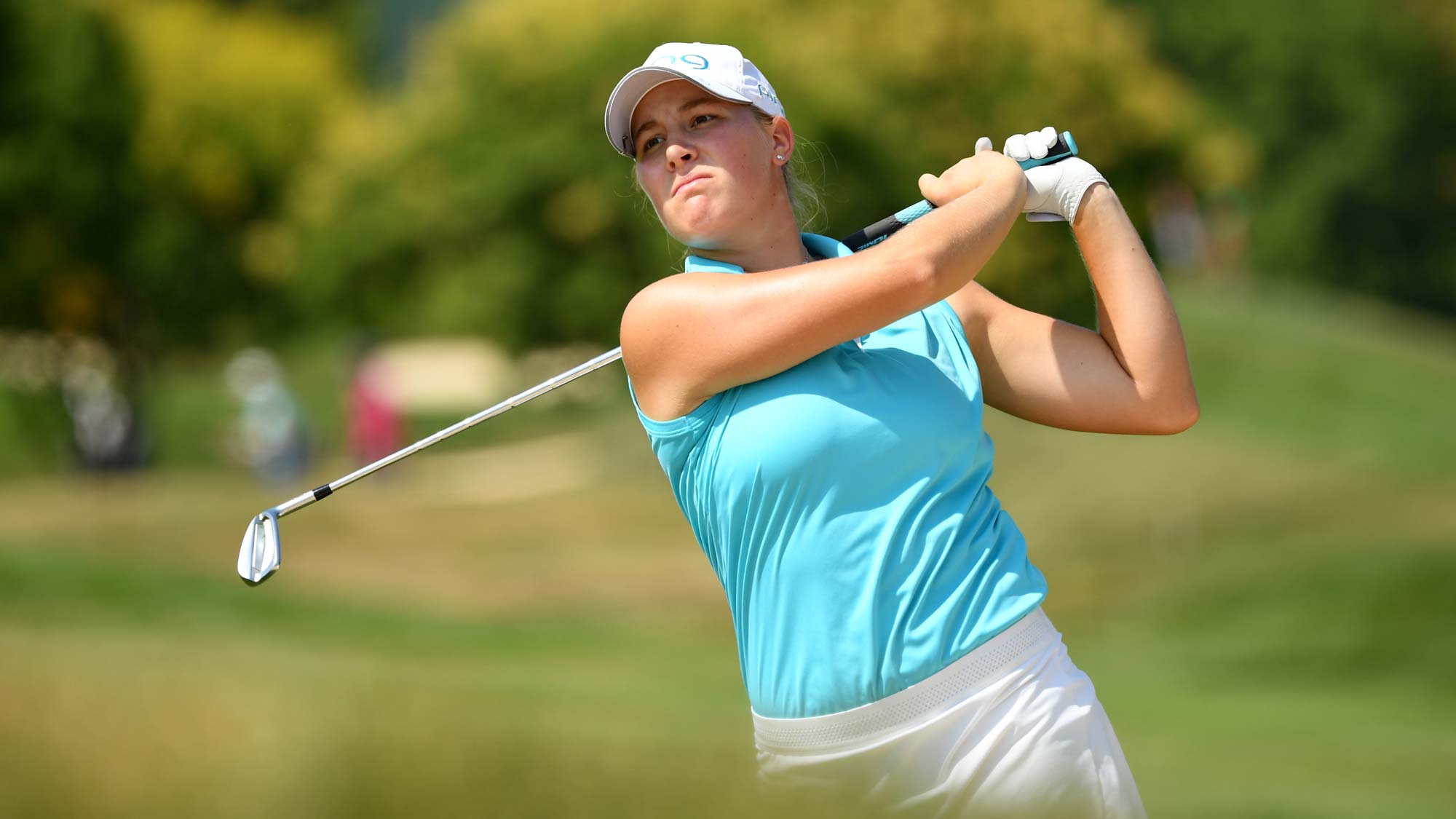 Jennifer Kupcho of The United States on the fifteenth during day 1 of the Evian Championship 