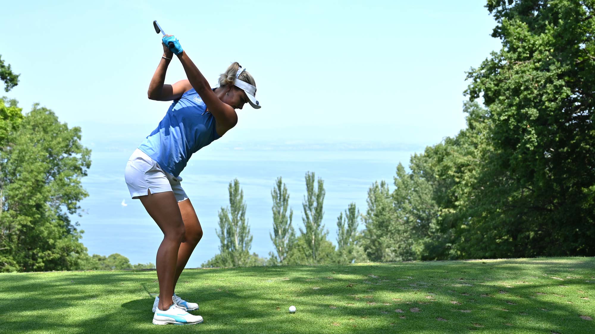 Lexi Thompson of The United States on the second during day 1 of the Evian Championship