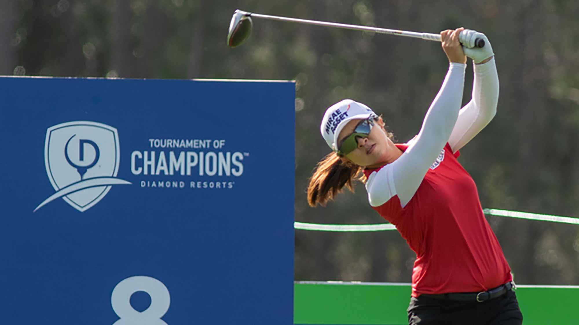 Sei Young Kim watches her tee shot during the opening round of the Diamond Resorts Tournament of Champions presented by Insurance Office of America on January 16, 2020
