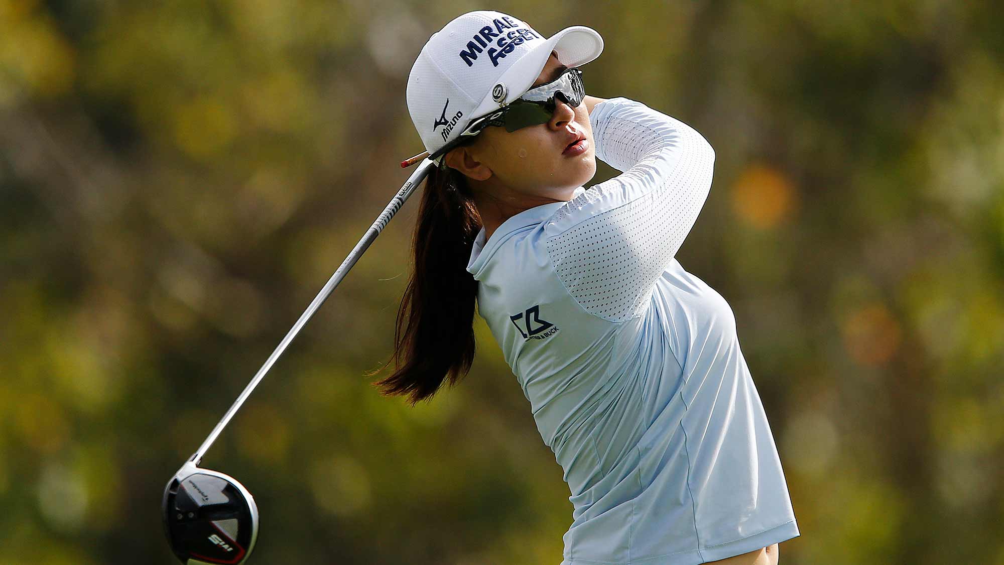 Sei Young Kim of South Korea plays her shot from the seventh tee during the third round of the Diamond Resorts Tournament of Champions at Tranquilo Golf Course at Four Seasons Golf and Sports Club Orlando on January 18, 2020 in Lake Buena Vista, Florida