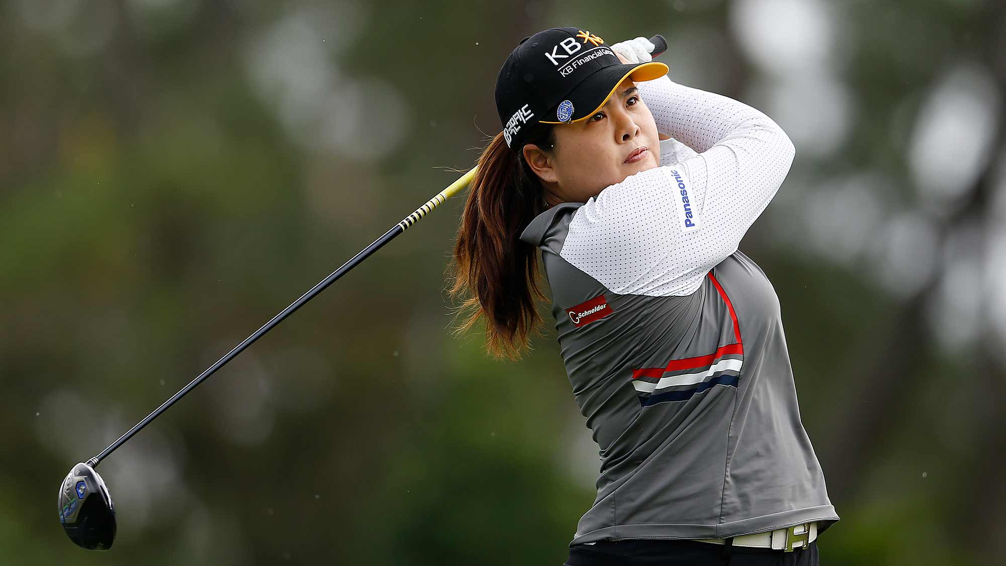 Inbee Park of South Korea plays her shot from the seventh tee during the final round of the Diamond Resorts Tournament of Champions at Tranquilo Golf Course at Four Seasons Golf and Sports Club Orlando on January 19, 2020 in Lake Buena Vista, Florida