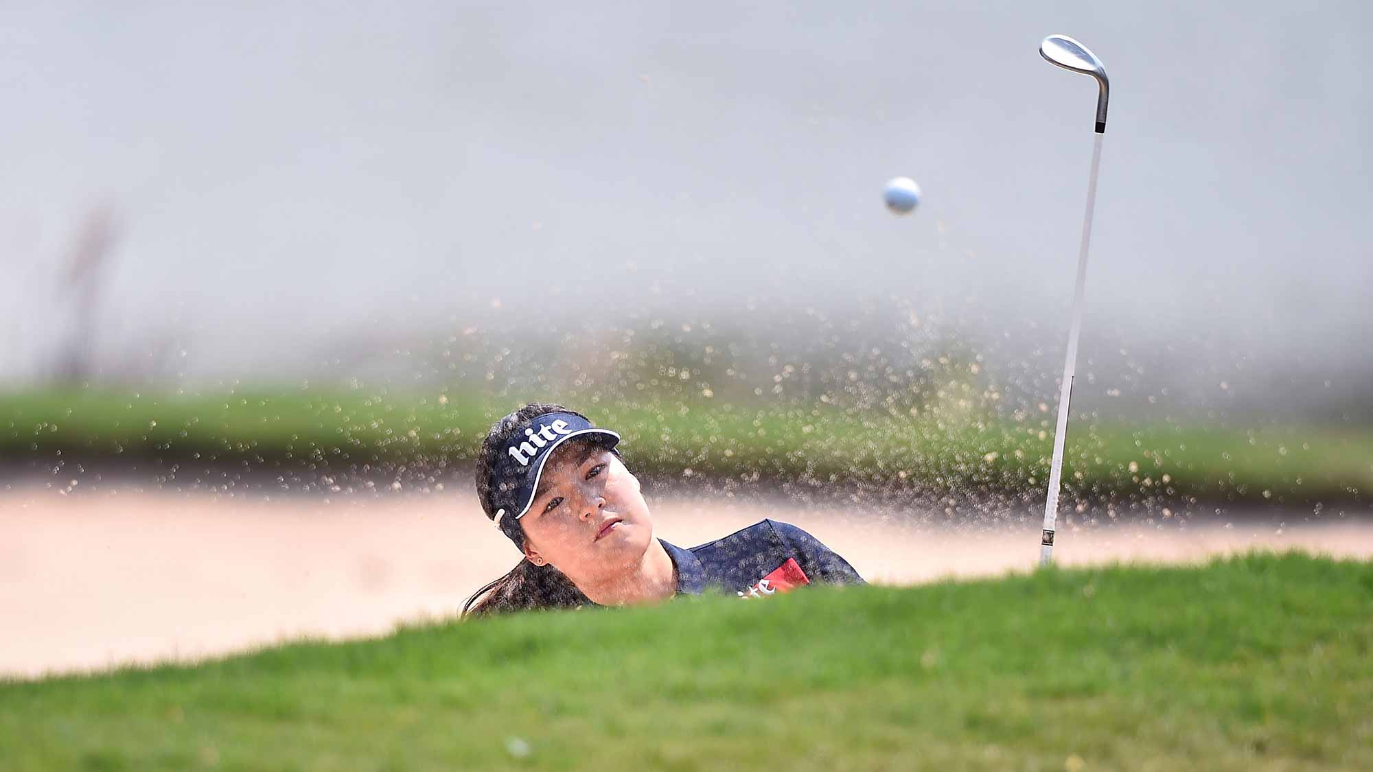 In Gee Chun of South Korea plays a shot during day four of the 2016 Honda LPGA Thailand at Siam Country Club