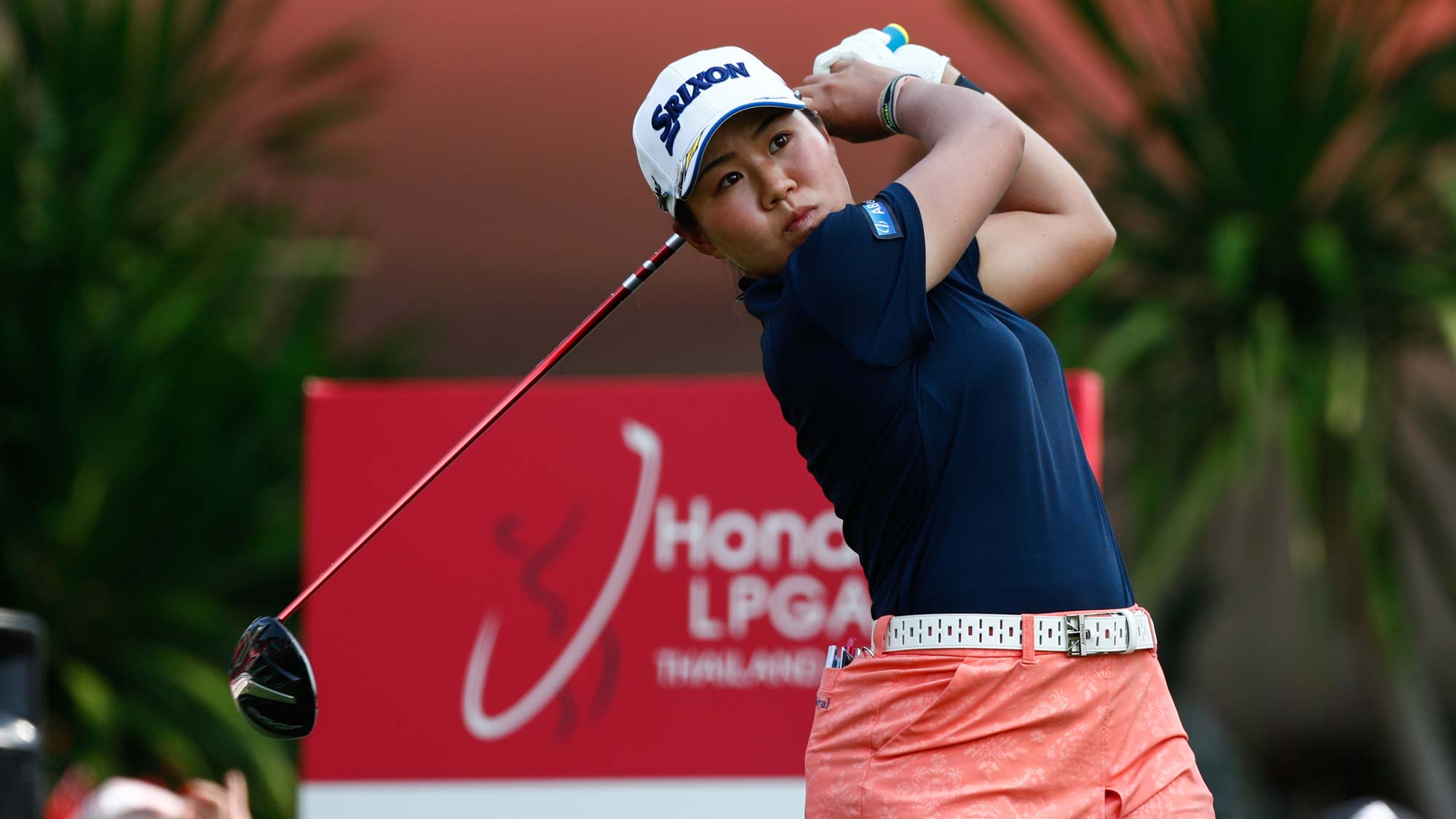 Nasa Hataoka of Japan tees off on the 1st hole during the second round of Honda LPGA Thailand