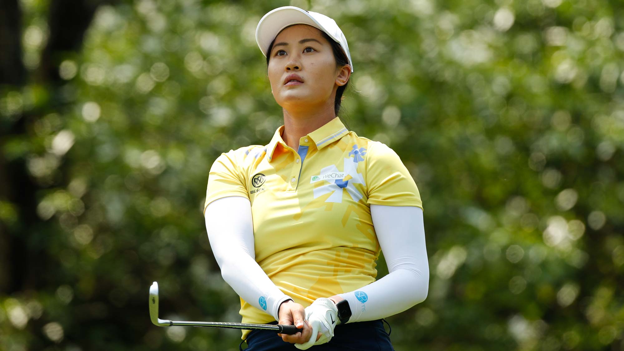 Xiyu Janet Lin of China tees off on the 17th hole during the third round of Honda LPGA Thailand