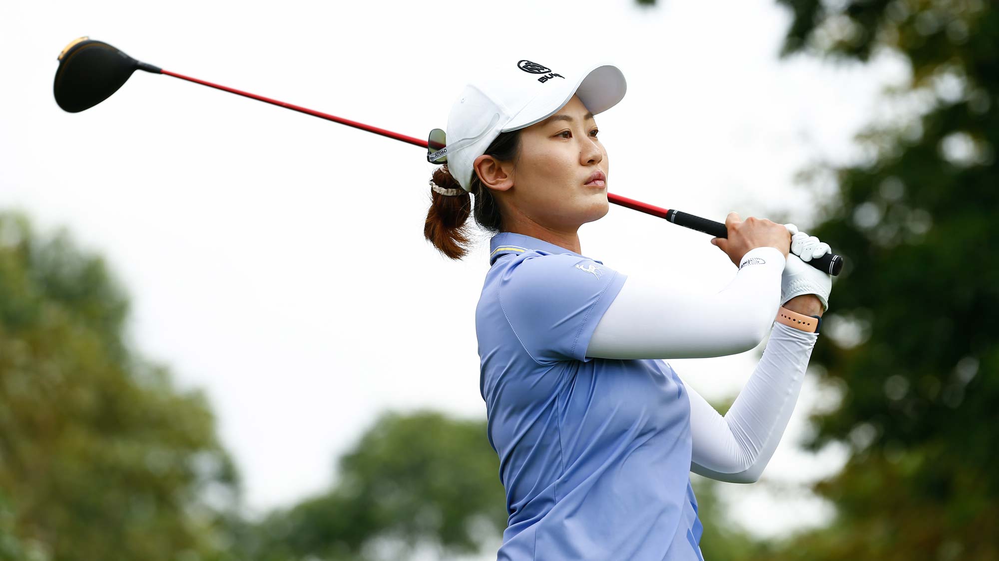 Xiyu Janet Lin of China tees off on the 1st hole during the final round of Honda LPGA Thailand