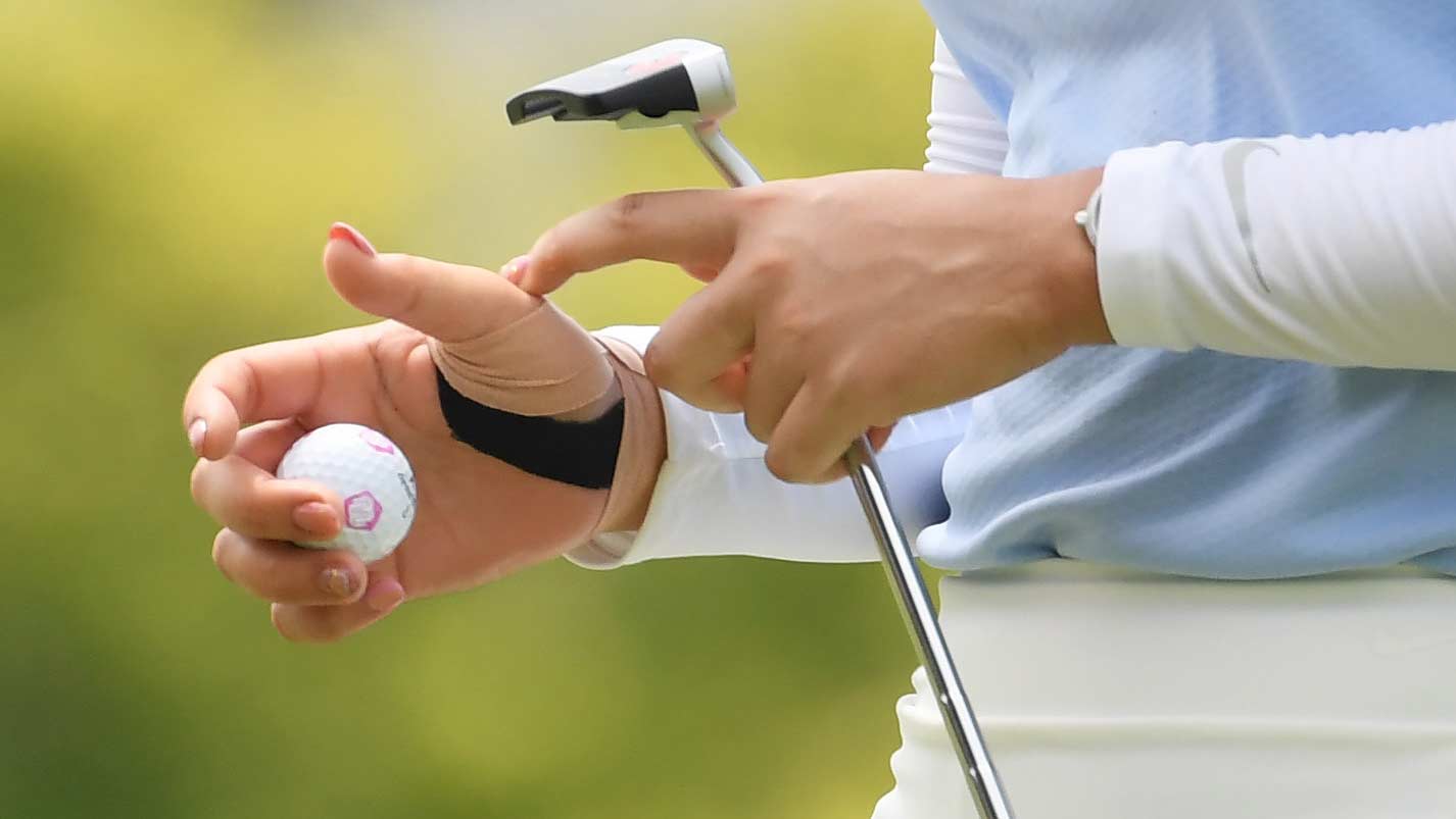 A detail of the wrist of Michelle Wie of United States on the 13th green during the first round of the HSBC Women's World Championship at Sentosa Golf Club on February 28, 2019 in Singapore.