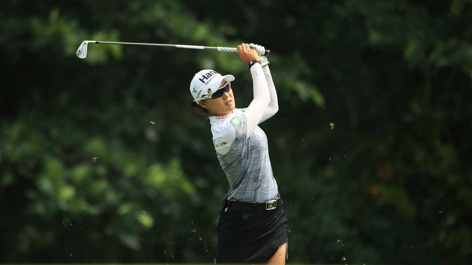 Minjee Lee of Australia plays her second shot on the 18th hole during the first round of the HSBC Women's World Championship at Sentosa Golf Club on February 28, 2019 in Singapore.