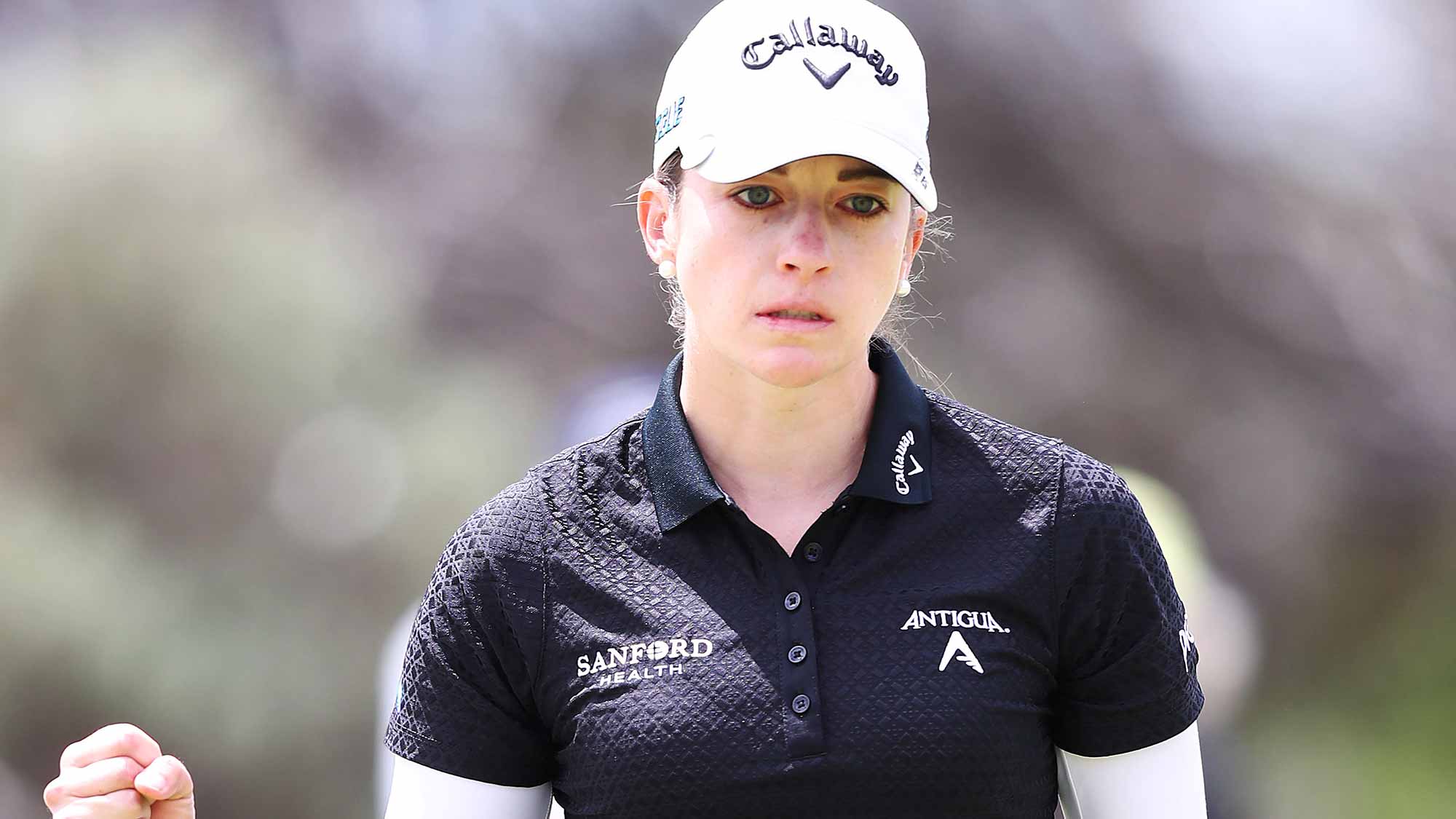 Kim Kaufman of the USA makes a birdie during Day four of the ISPS Handa Vic Open at 13th Beach Golf Club on February 09, 2019 in Geelong, Australia