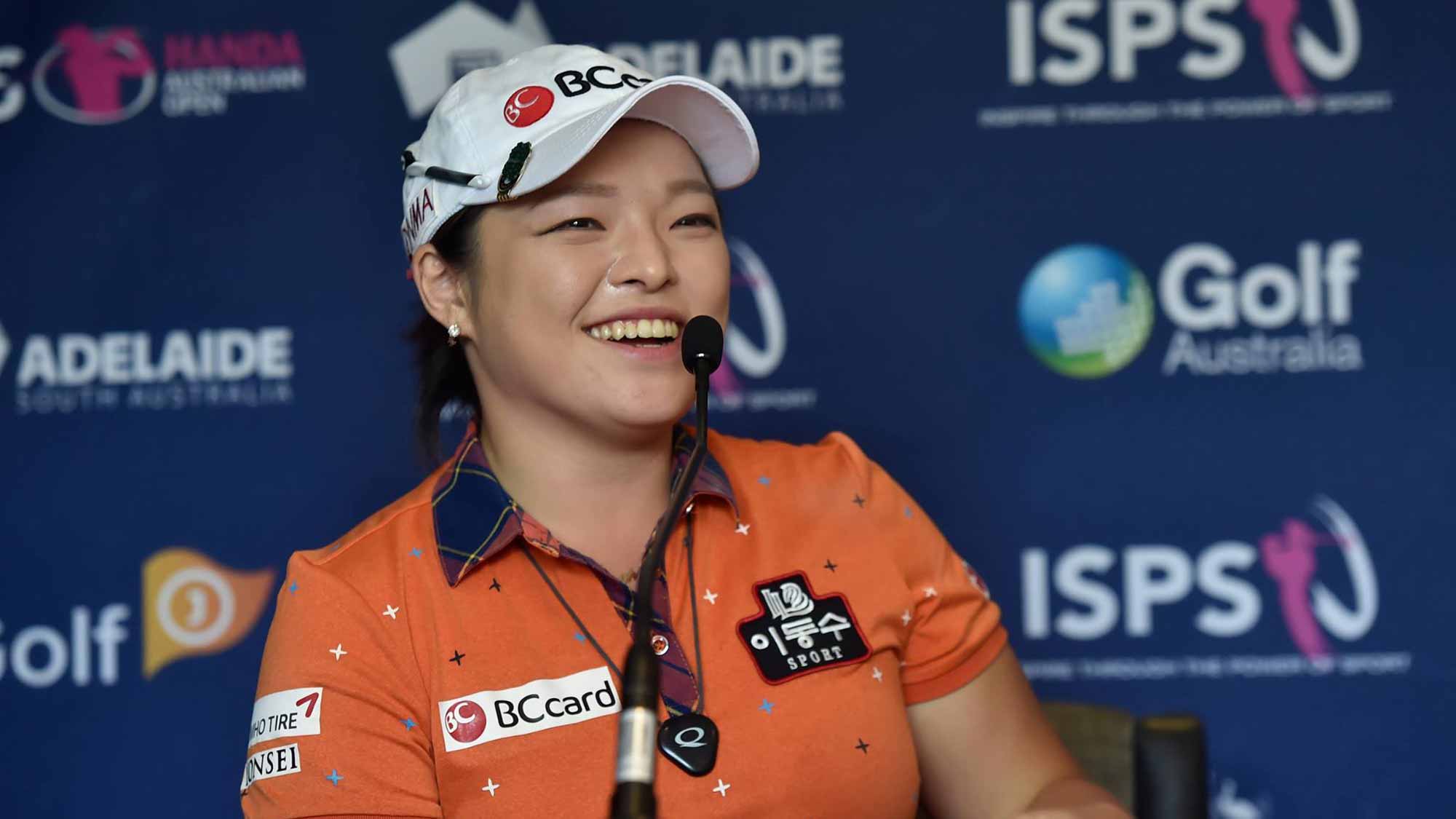 Ha Na Jang Pre-Tournament Press Conference at the 2016 ISPS Handa Women's Australian Open