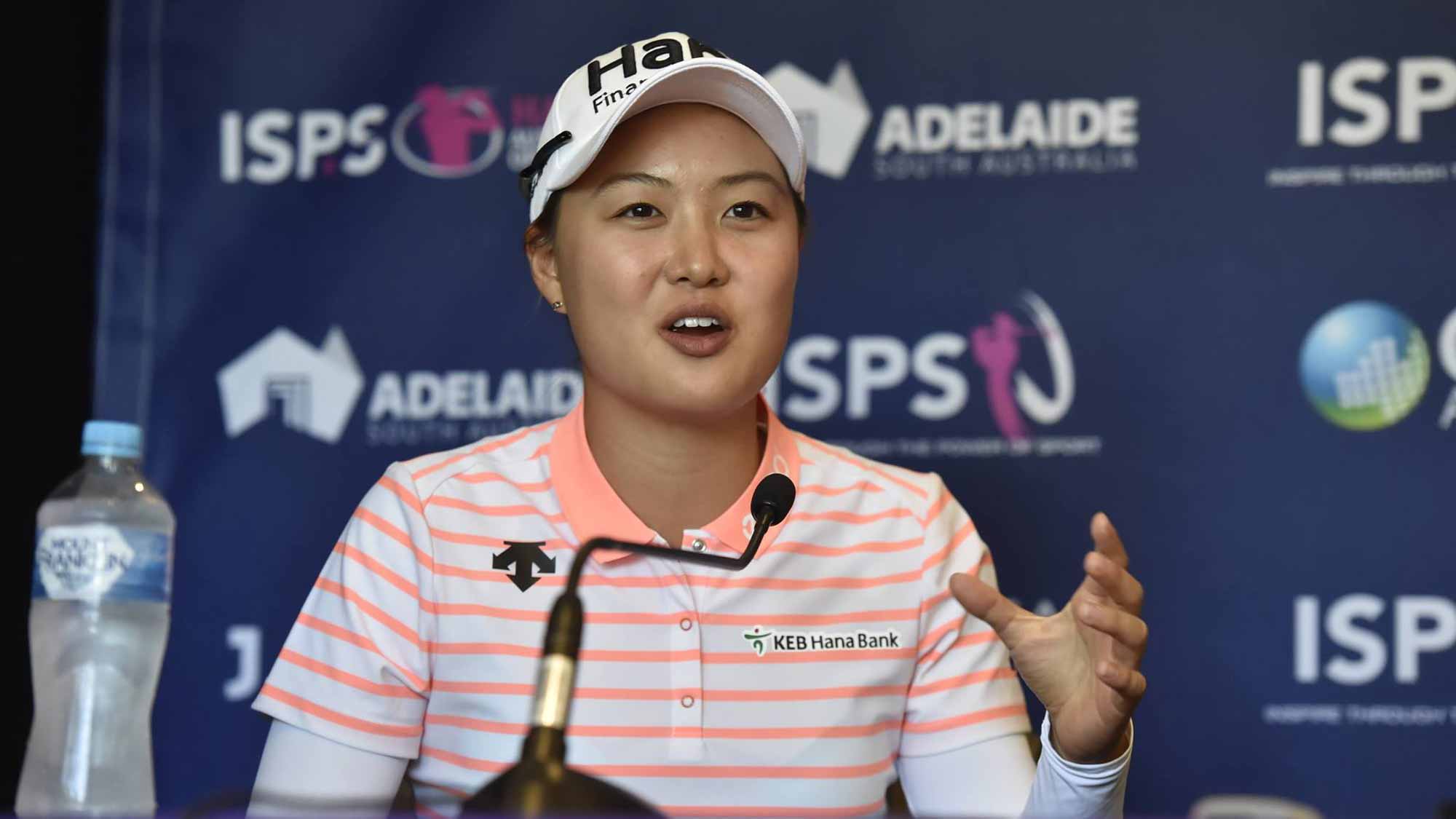 Minjee Lee during her Pre-Tournament Press Conference at the ISPS Handa Women's Australian Open