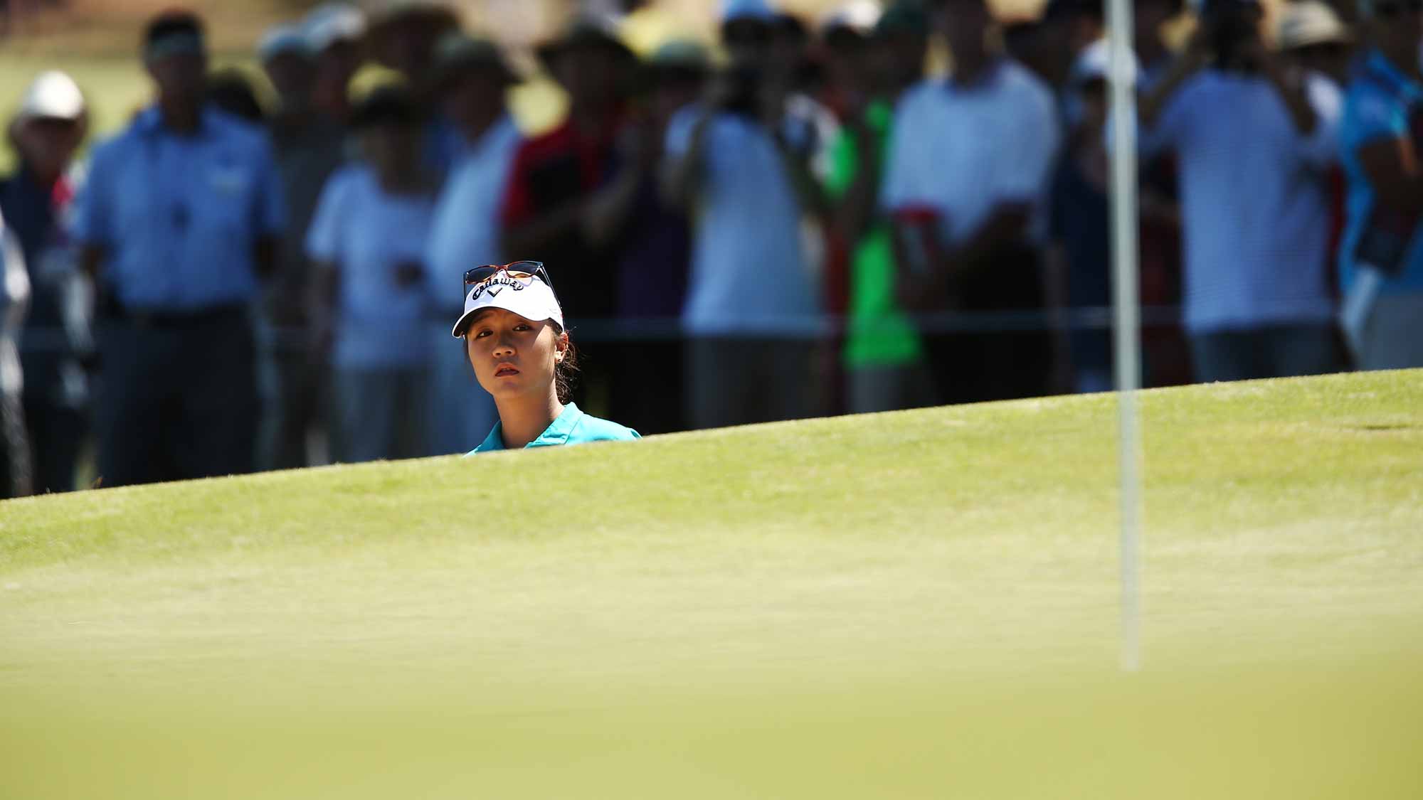 Lydia Ko of New Zealand competes during day one of the ISPS Handa Women's Australian Open