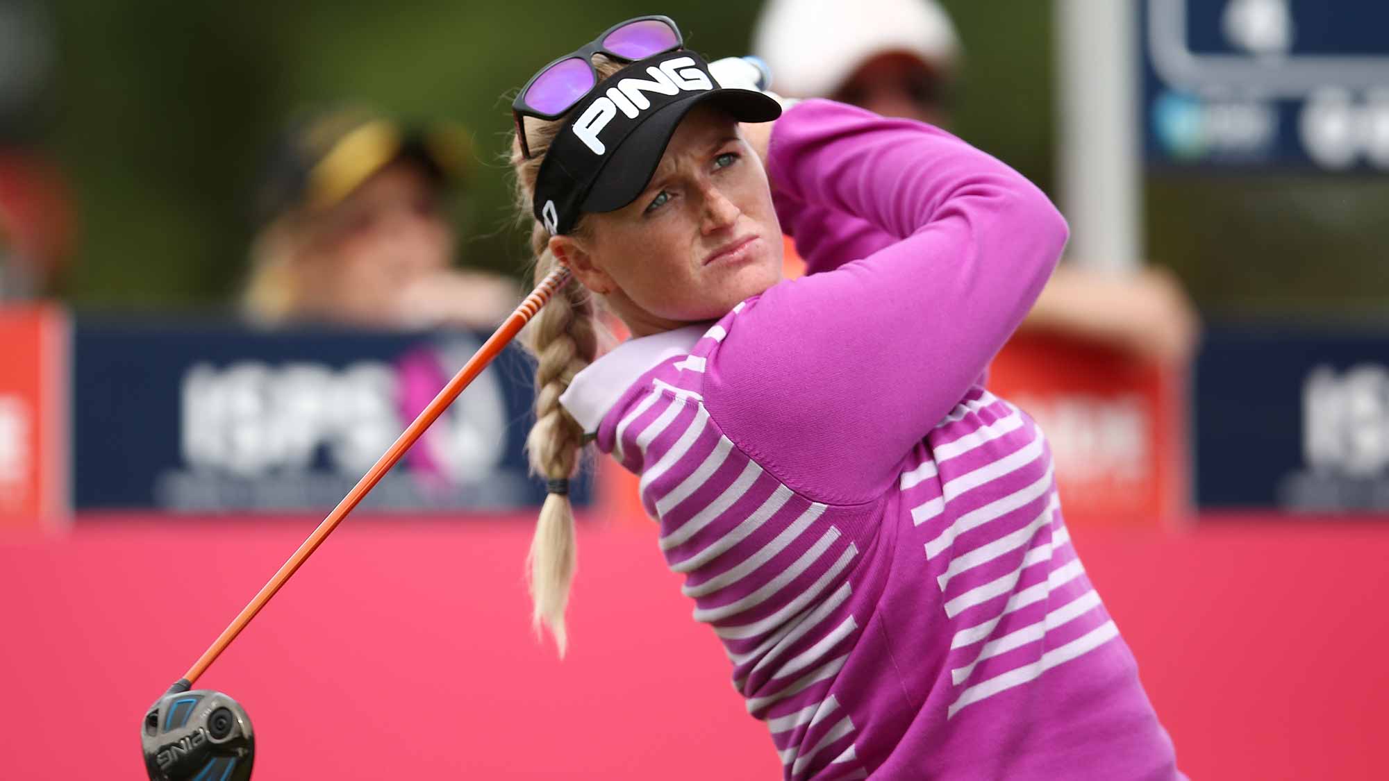 Holly Clyburn of England competes during day two of the ISPS Handa Women's Australian Ope