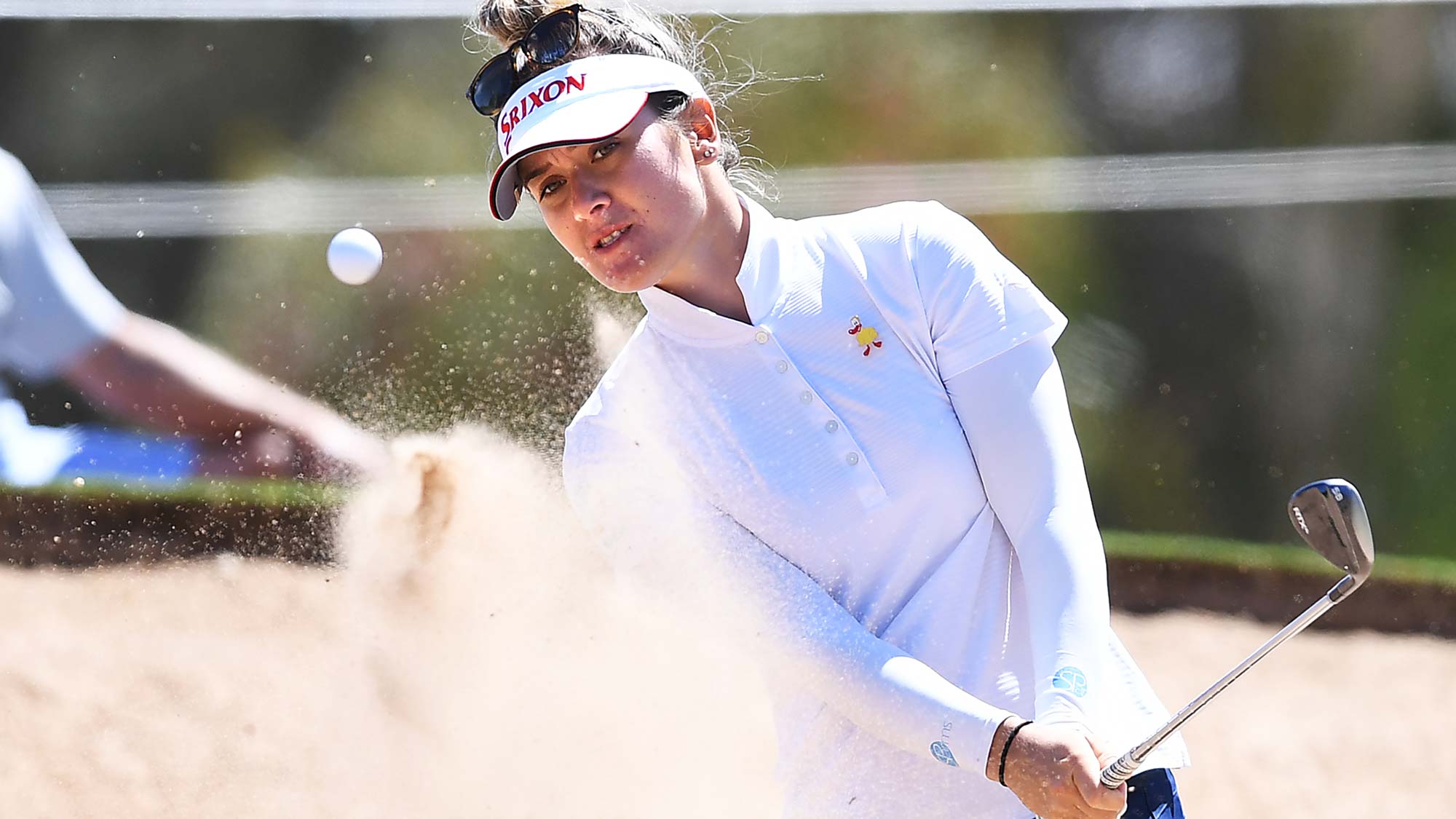 Hannah Green of Australia hits out a bunker on the 4th hole during day one of the 2019 ISPS Handa Women's Australian Open