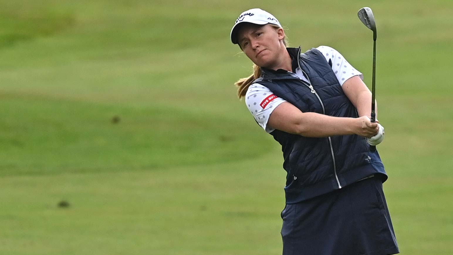 Gemma Dryburgh of Scotland chips during the first round of The ISPS HANDA World Invitationa