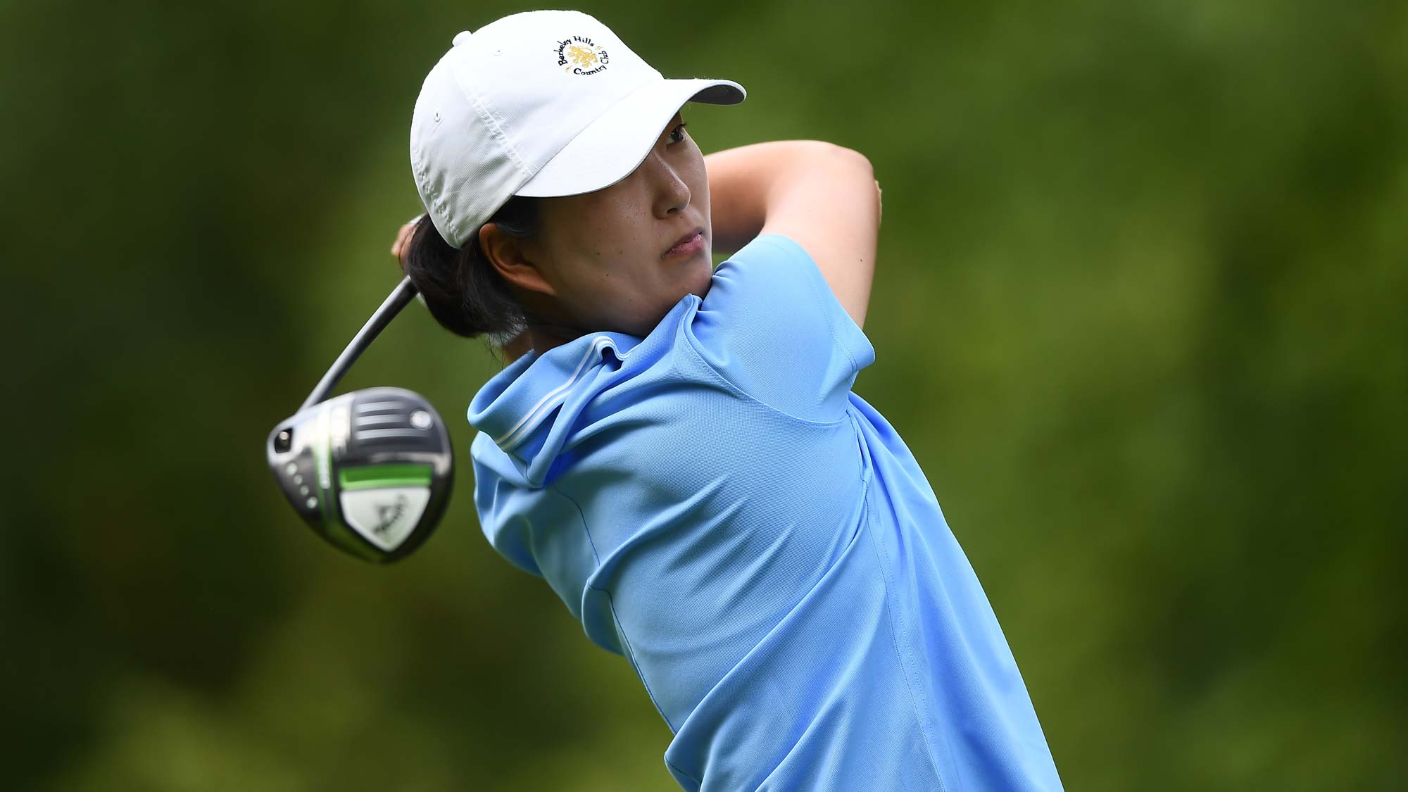 Min Seo Kwak of Korea tees off during the first round of The ISPS HANDA World Invitational