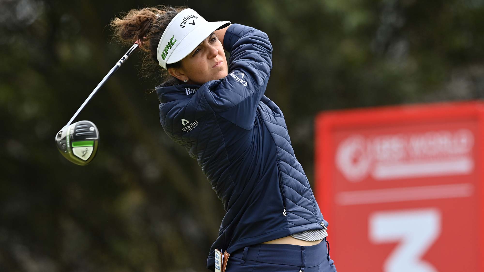 Emma Talley of the United States tees off on the 3rd hole during the final round of the ISPS HANDA World Invitational