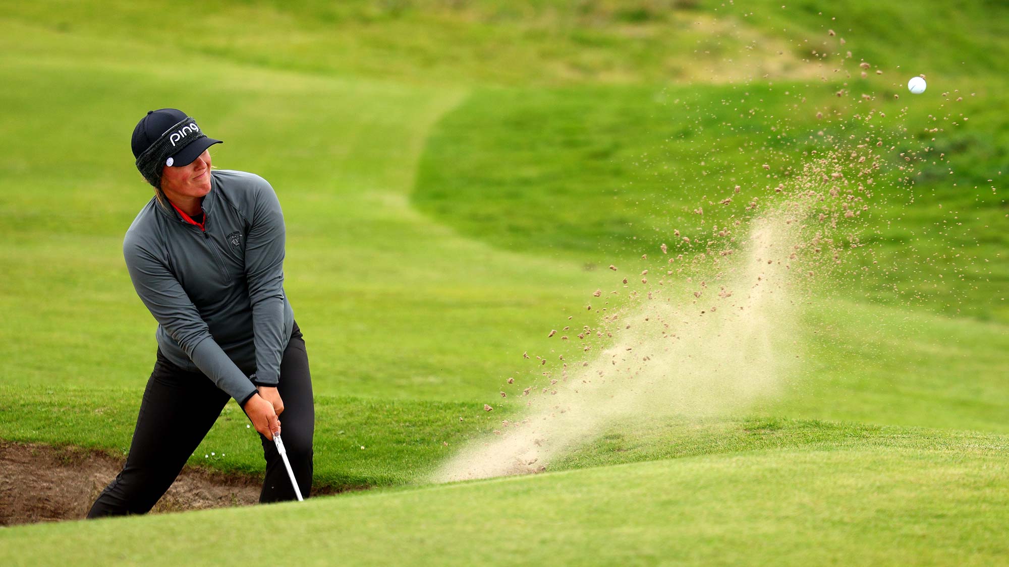 Marissa Steen of the United States plays her shot out of the bunker on the 17th hole on Day Two of the ISPS HANDA World Invitational presented by AVIV Clinics at Castlerock Golf Club