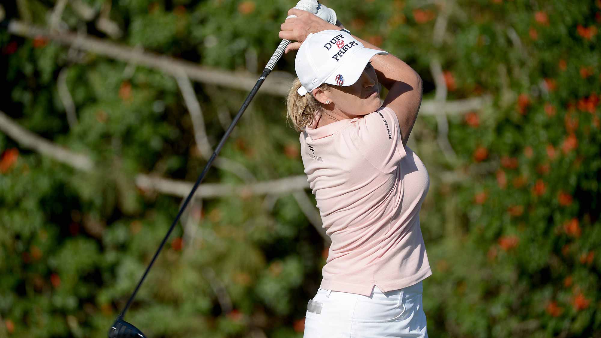 Cristie Kerr tees off the 15th hole during Round One of the LPGA KIA Classic at the Aviara Golf Club on March 26, 2015 in Carlsbad, California