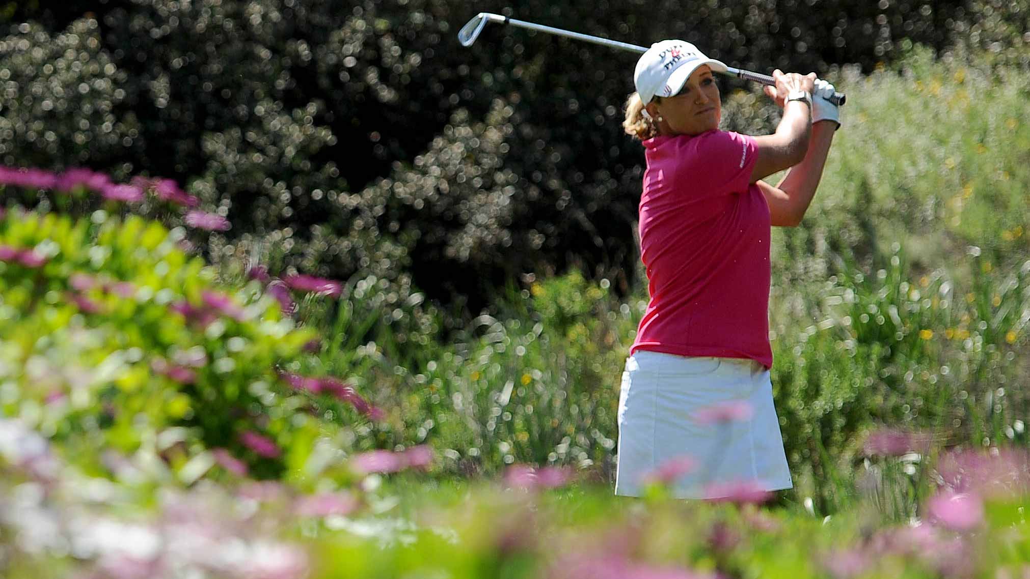Cristie Kerr tees off the 3rd hole during Final Round of the LPGA KIA Classic at the Aviara Golf Club