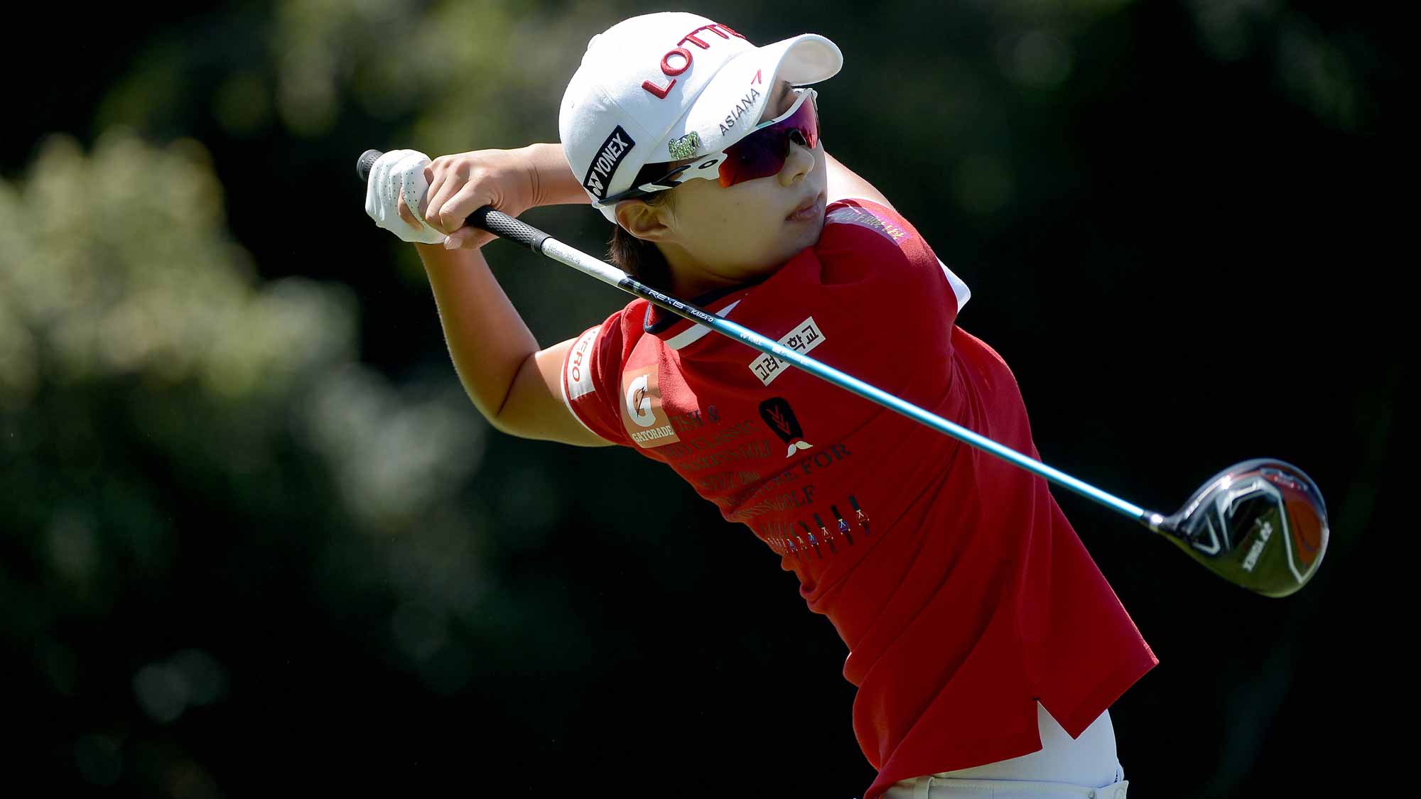Hyo Joo Kim of South Korea tees off at the 2nd hole during Final Round of the LPGA KIA Classic at the Aviara Golf Club