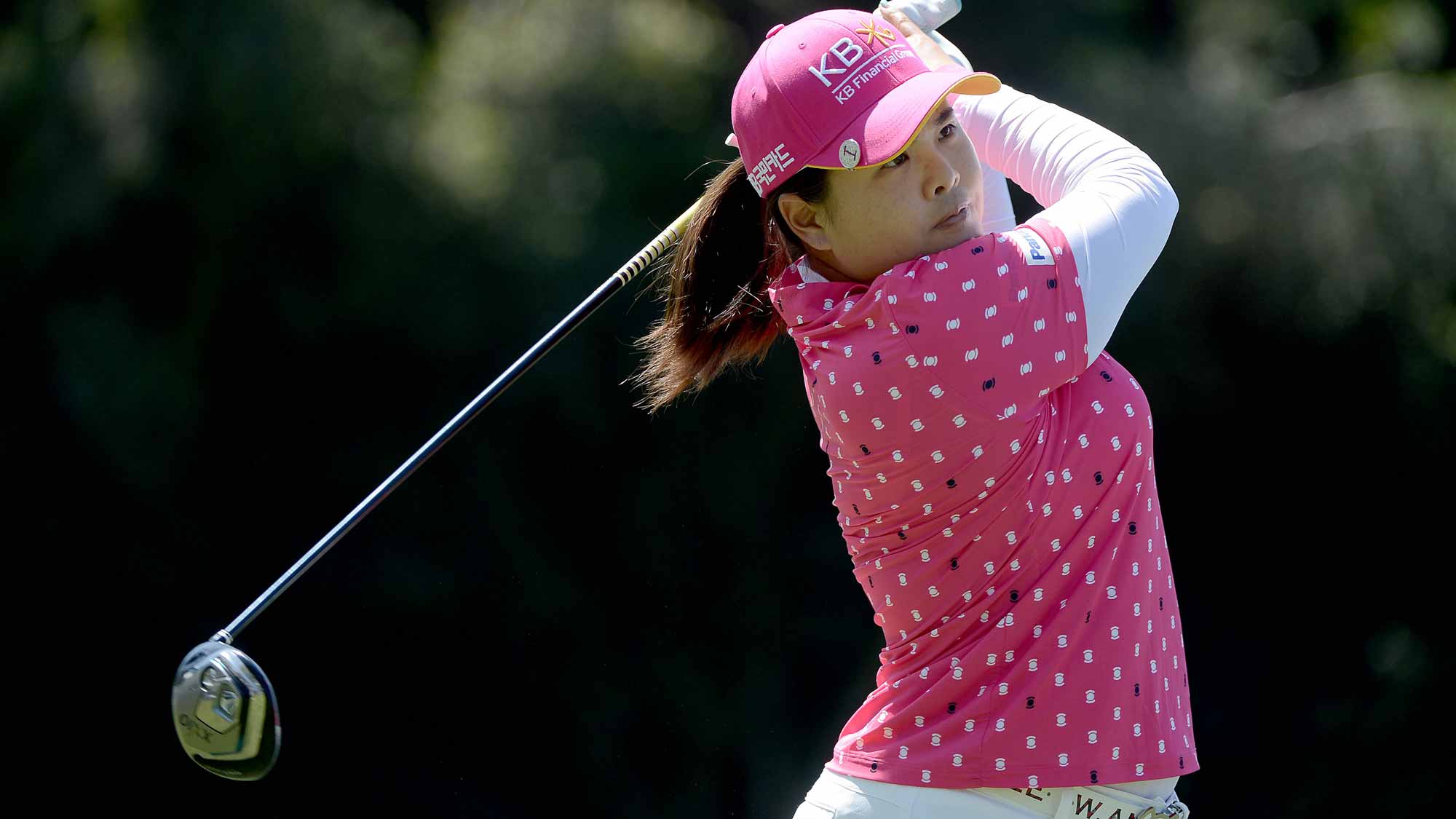 Inbee Park of South Korea tees off the 2nd hole during Final Round of the LPGA KIA Classic at the Aviara Golf Club
