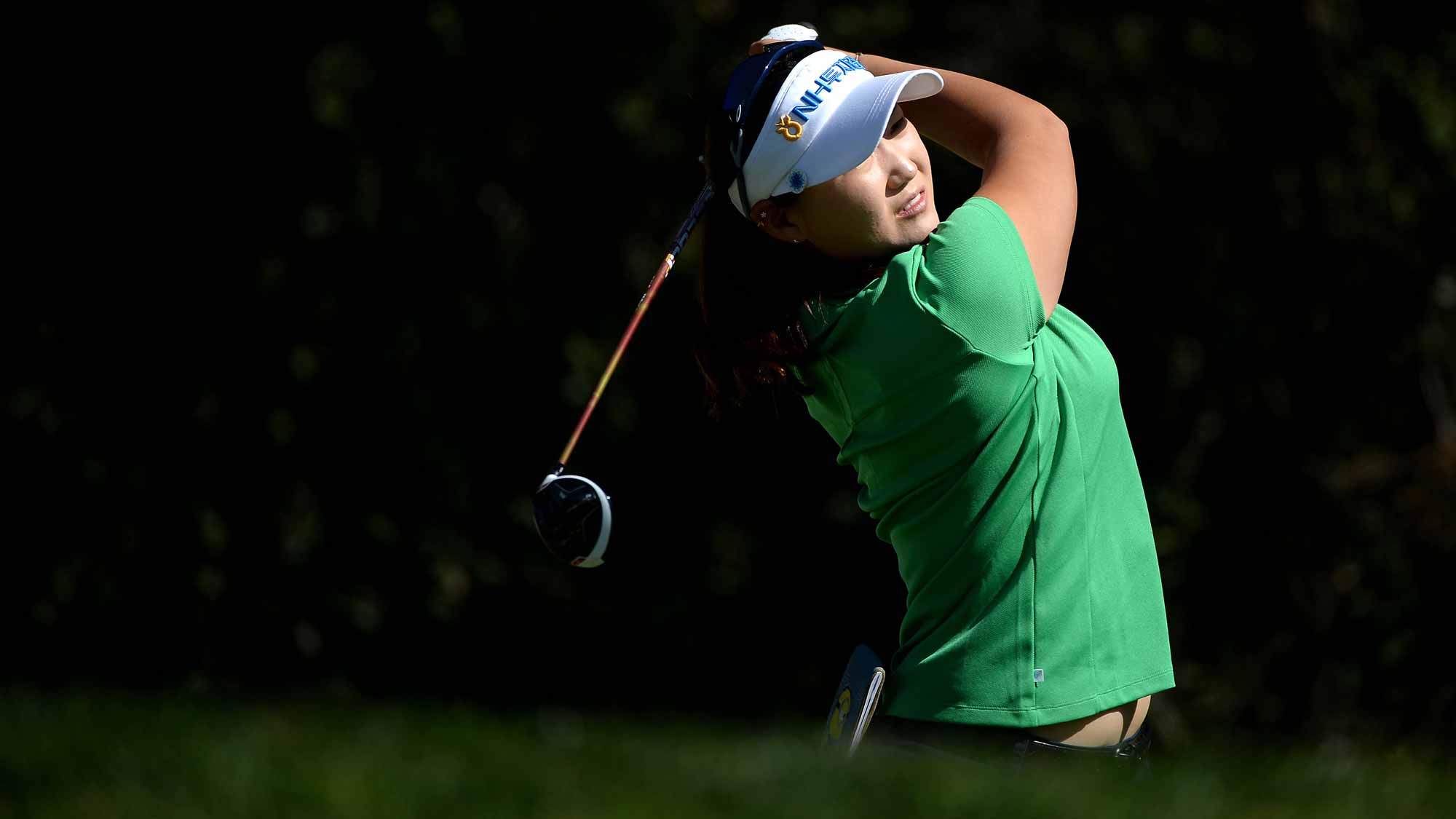 Pornamong Phatlum of Thailand tees off the 9th hole during Round Two of the KIA Classi