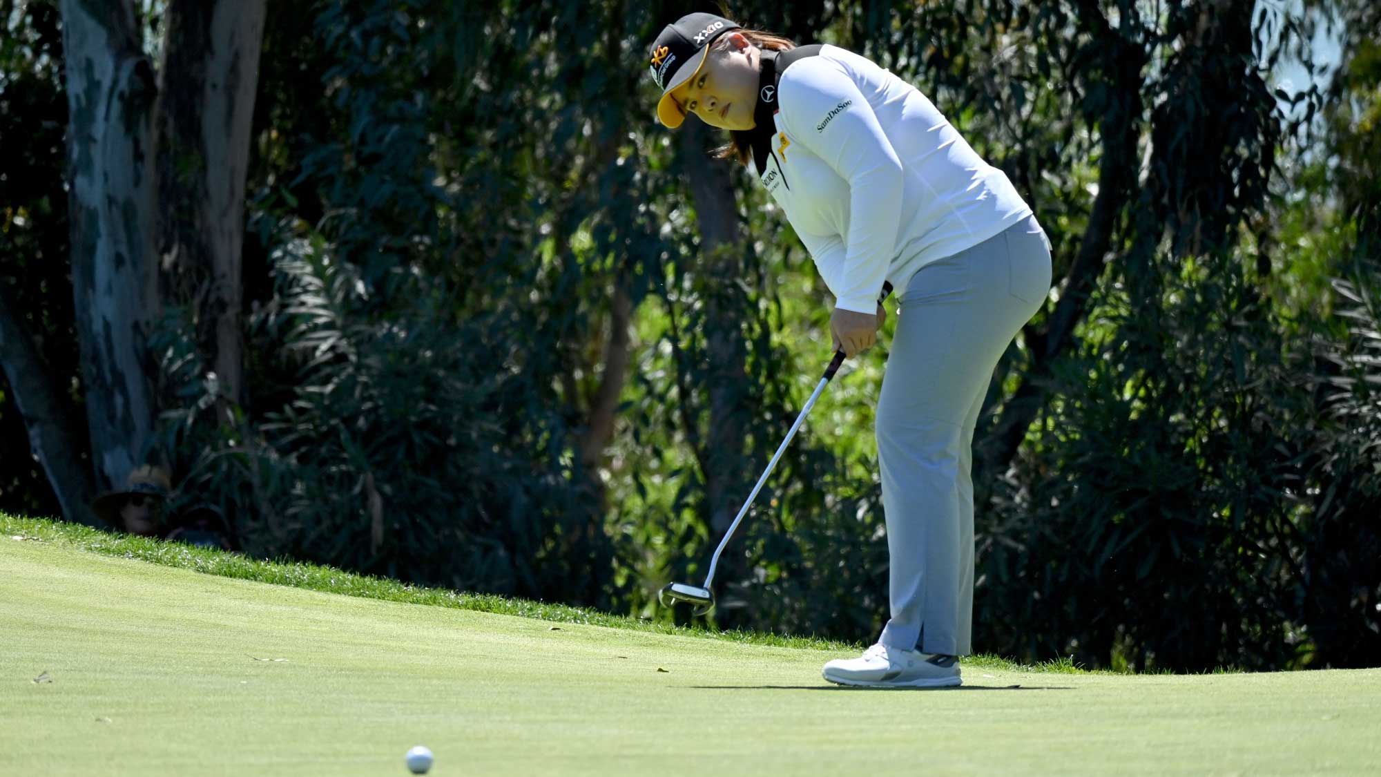 Inbee Park of South Korea putts on the 1st green during the Final Round of the KIA Classic at the Aviara Golf Club on March 28, 2021 in Carlsbad, California.