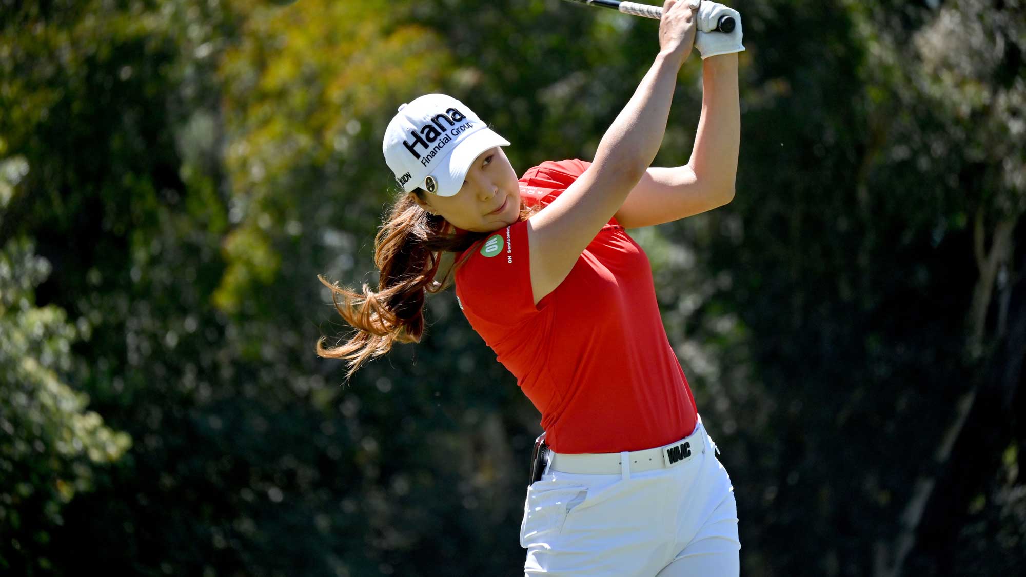 Minjee Lee of Australia tees off the 2nd hole during the Final Round of the KIA Classic at the Aviara Golf Club on March 28, 2021 in Carlsbad, California.