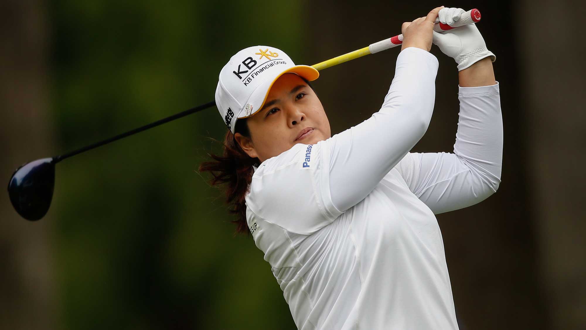 Inbee Park of South Korea hits a tee shot on the third tee during the first round of the KPMG Women's PGA Championship
