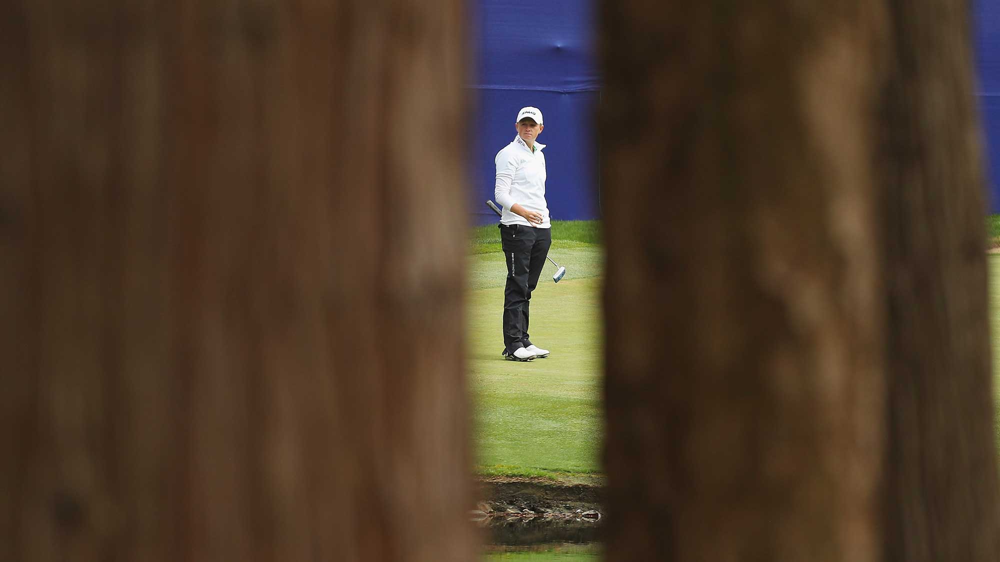 Stacy Lewis waits on the 17th hole during the first round of the KPMG Women's PGA Championship at the Sahalee Country Club