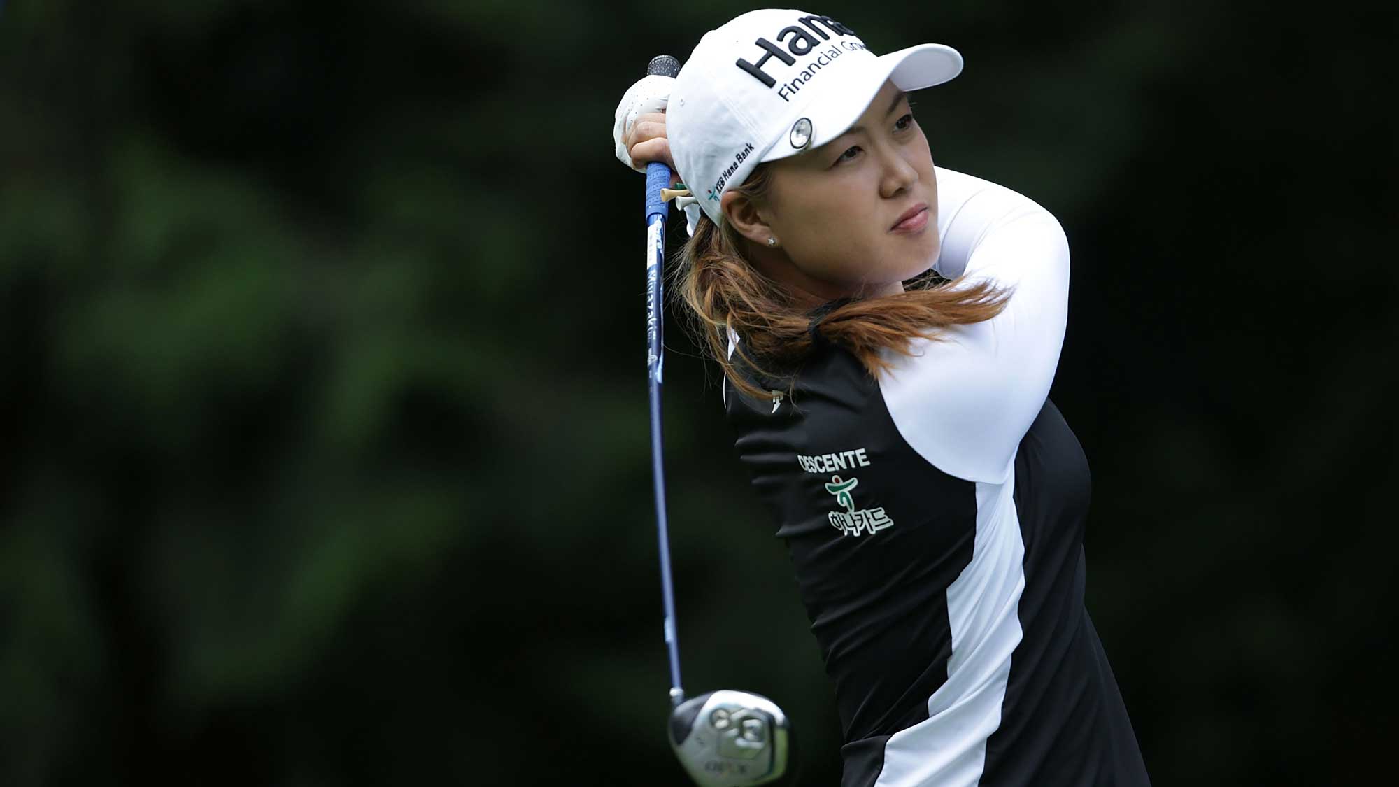 Minjee Lee of Australia hits a tee shot on the third hole during the second round of the KPMG Women's PGA Championship