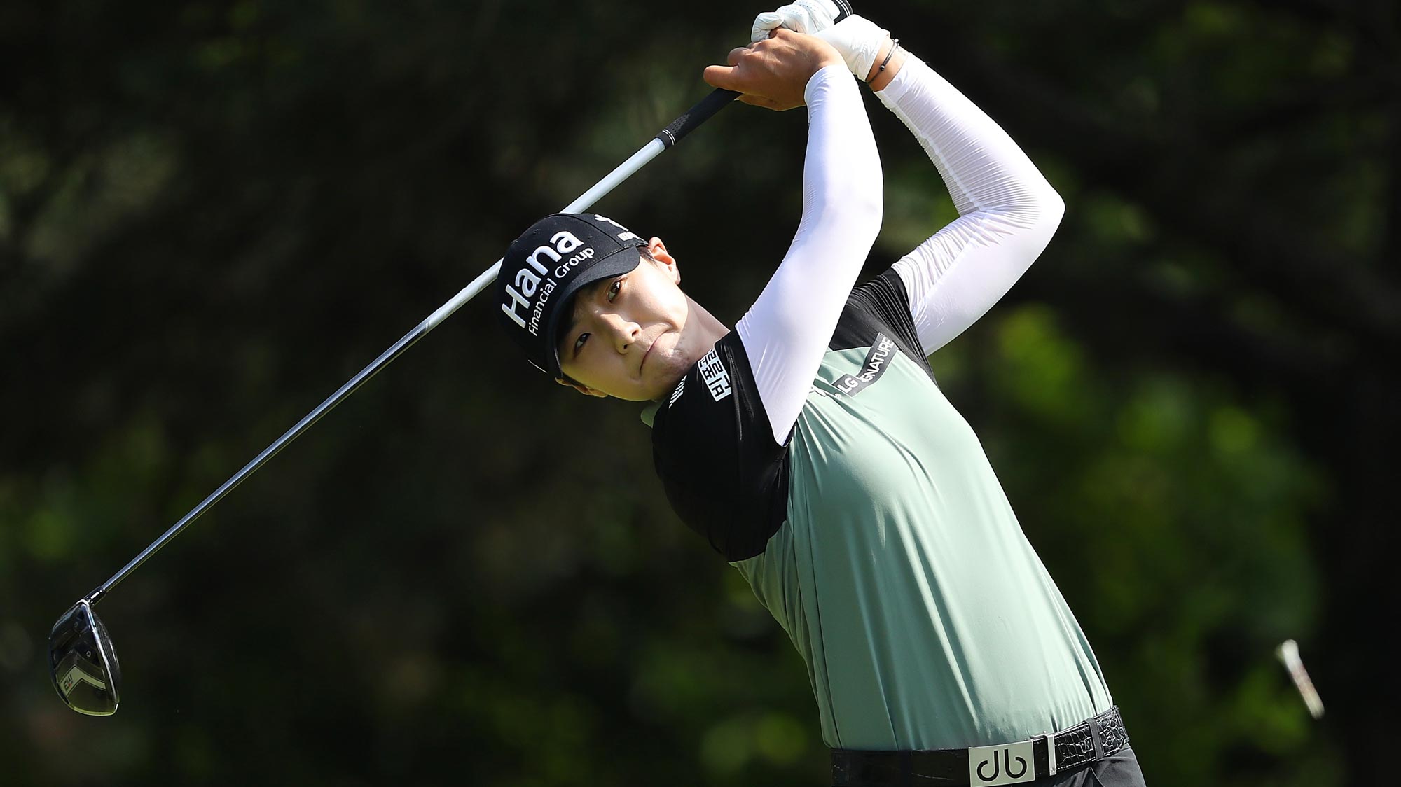 Sung Hyun Park of Korea hits her drive on the second hole during the final round of the 2018 KPMG Women's PGA Championship