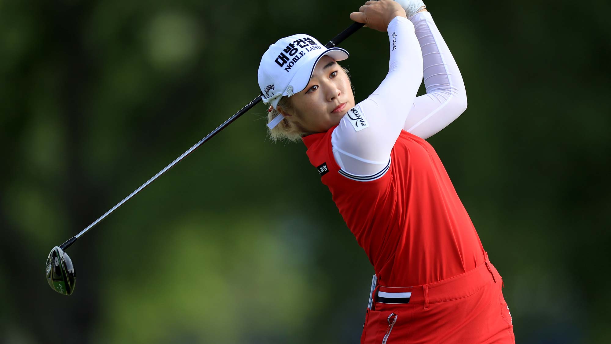 Jeongeun Lee6 of South Korea plays her tee shot on the par 4, 12th hole during the first round of the 2019 KPMG Women's PGA Championship