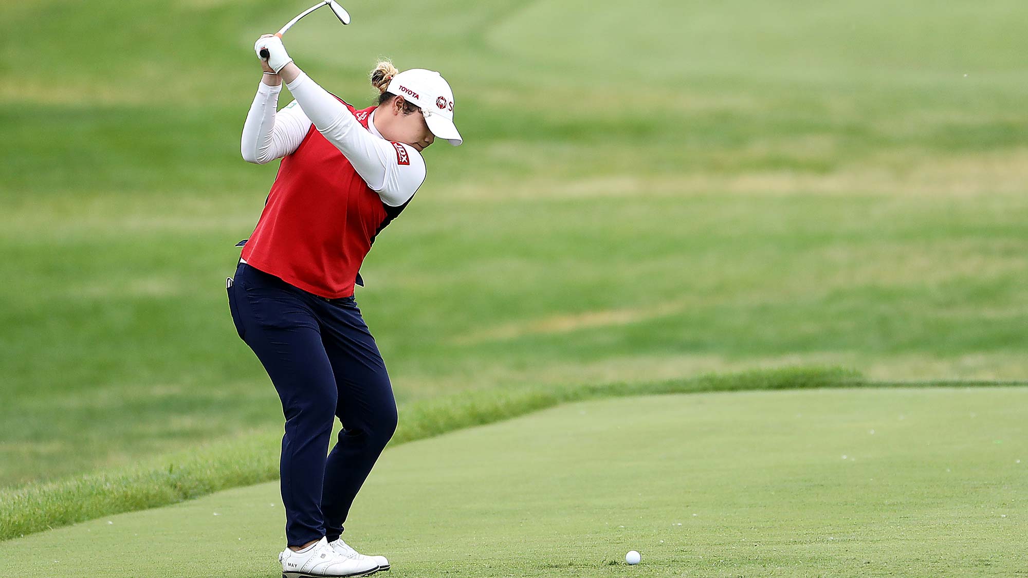 Ariya Jutanugarn of Thailand hits her first shot on the 2nd hole during the third round of the KPMG Women's PGA Championship