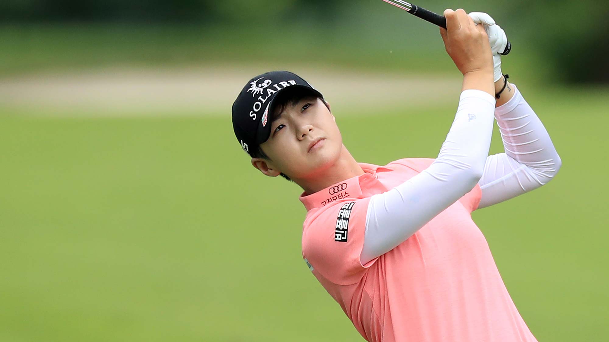 Sung Hyun Park of South Korea plays her second shot on the par 4, sixth hole during the third round of the 2019 Women's PGA Championship